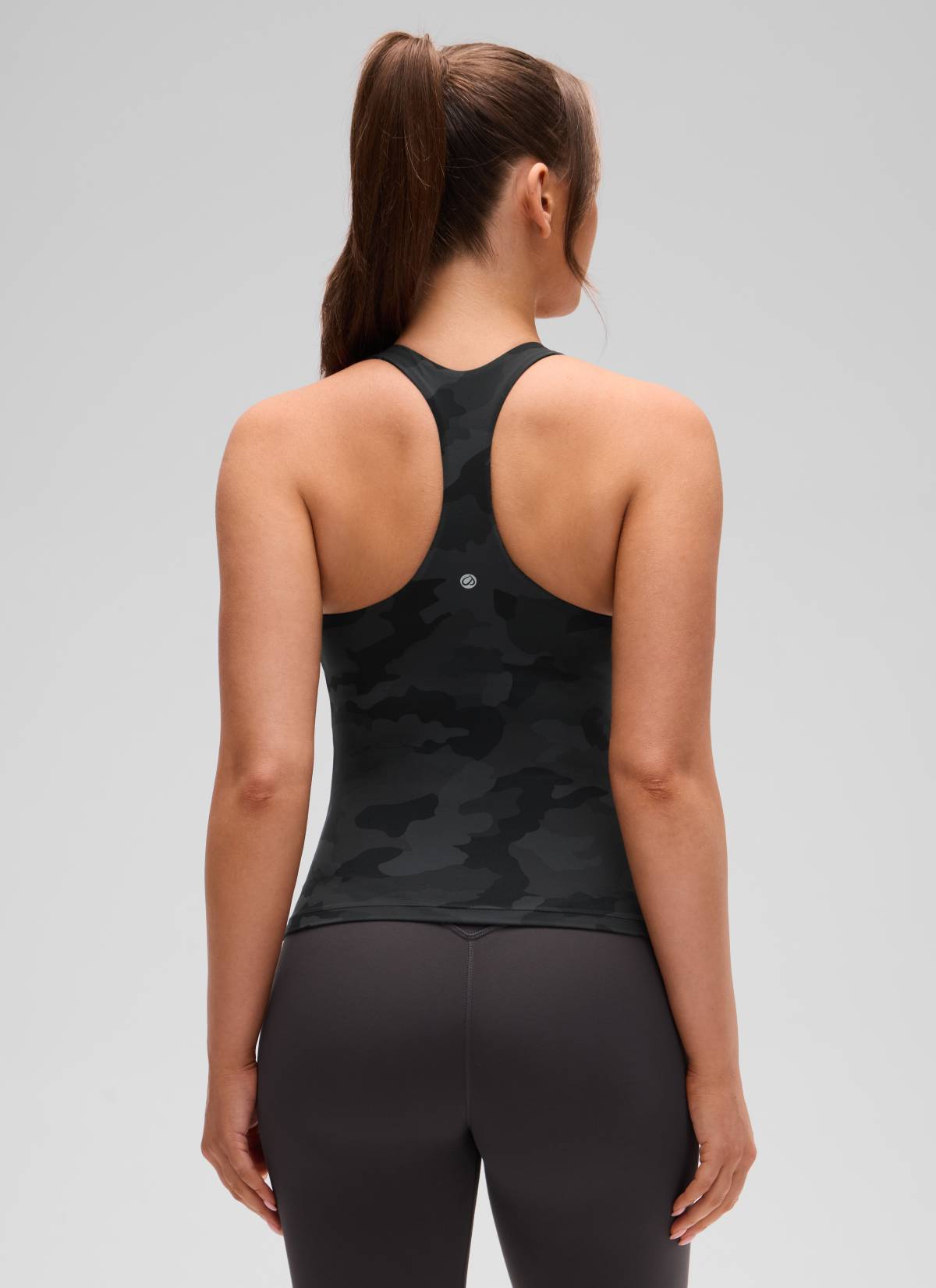CRZ YOGA Butterluxe Camiseta de Tirantes de Yoga para Mujer Gris oscuro Camuflaje 2