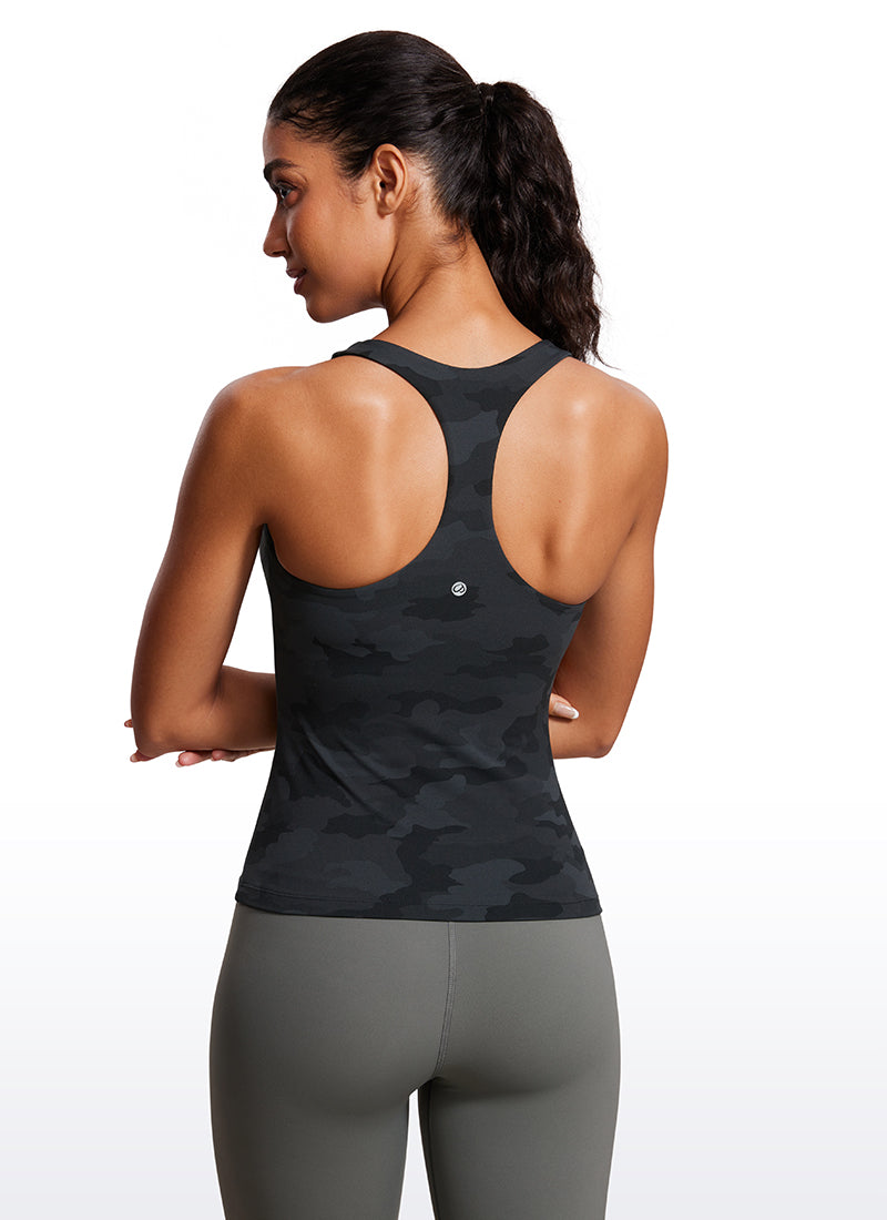 CRZ YOGA Butterluxe Camiseta de Tirantes de Yoga para Mujer Gris oscuro Camuflaje 2