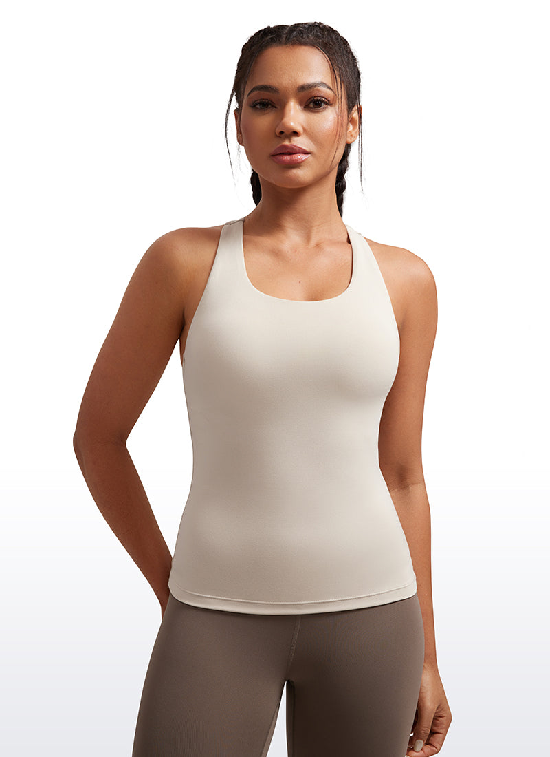 CRZ YOGA Butterluxe Camiseta de Tirantes de Yoga para Mujer Bronceado Mojave