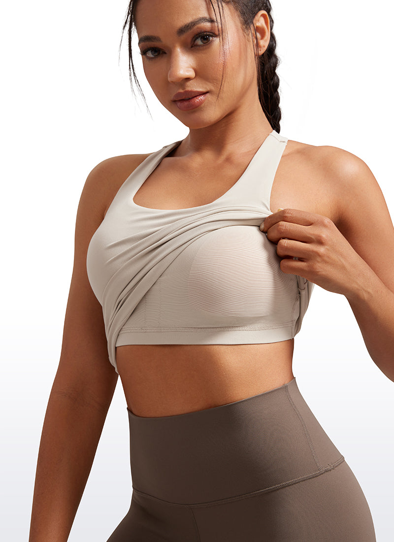 CRZ YOGA Butterluxe Camiseta de Tirantes de Yoga para Mujer Bronceado Mojave