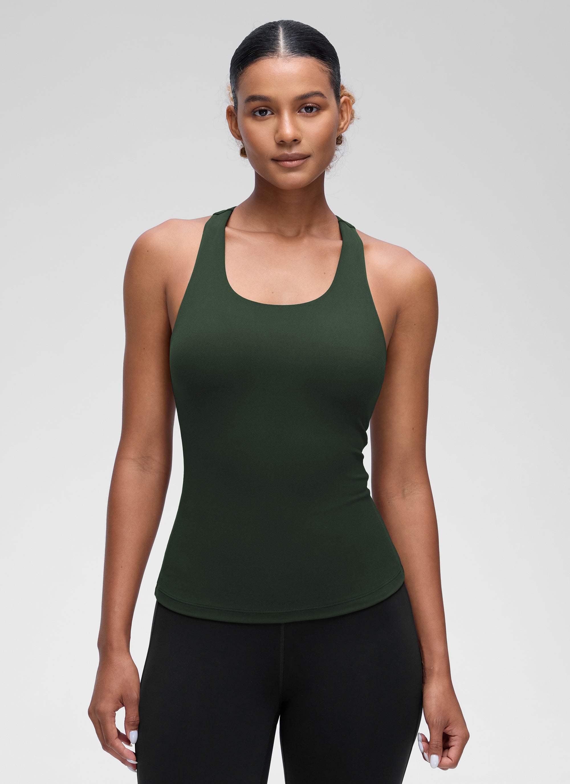 CRZ YOGA Butterluxe Camiseta de Tirantes de Yoga para Mujer Leyenda Verde