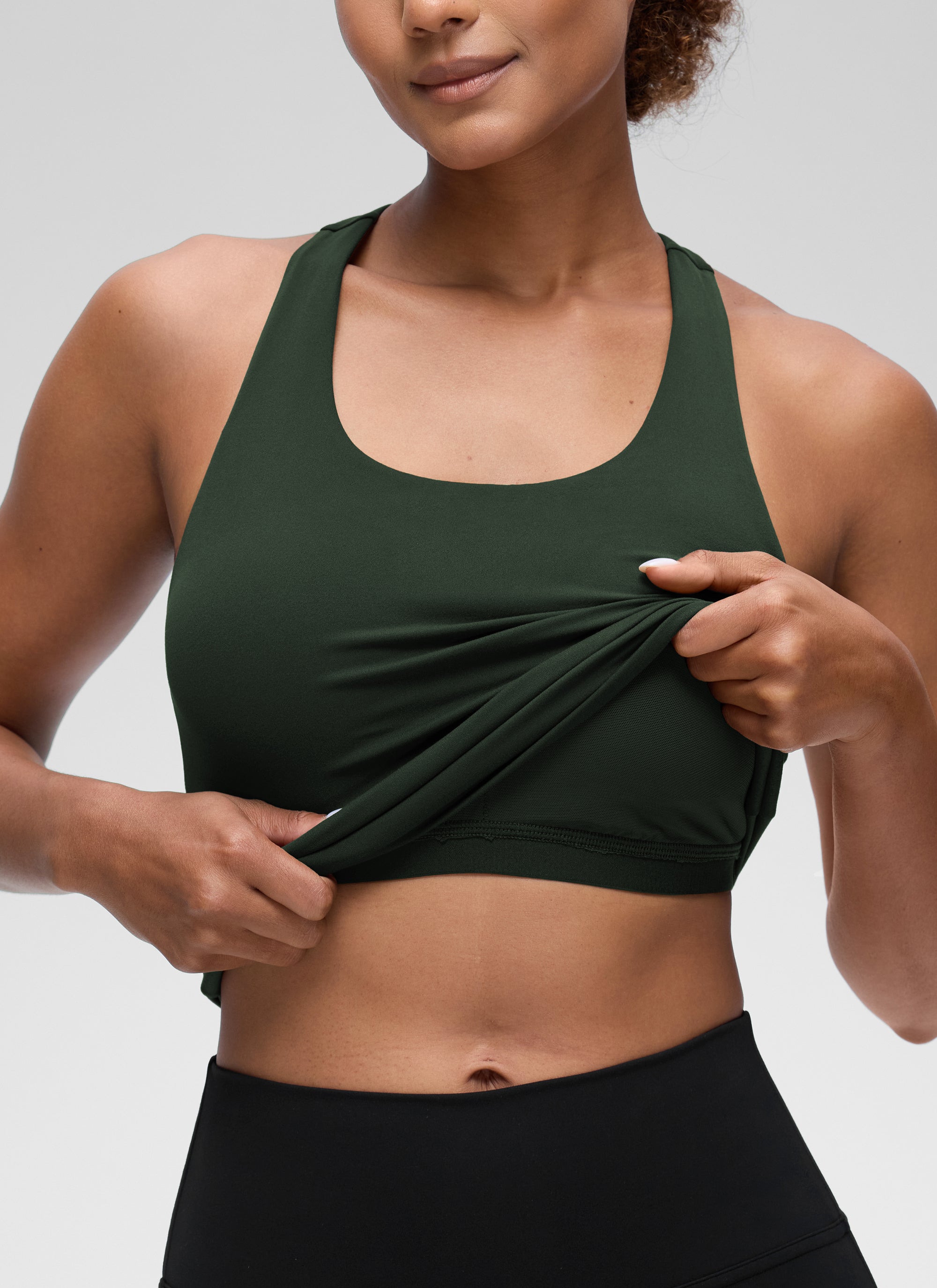 CRZ YOGA Butterluxe Camiseta de Tirantes de Yoga para Mujer Leyenda Verde