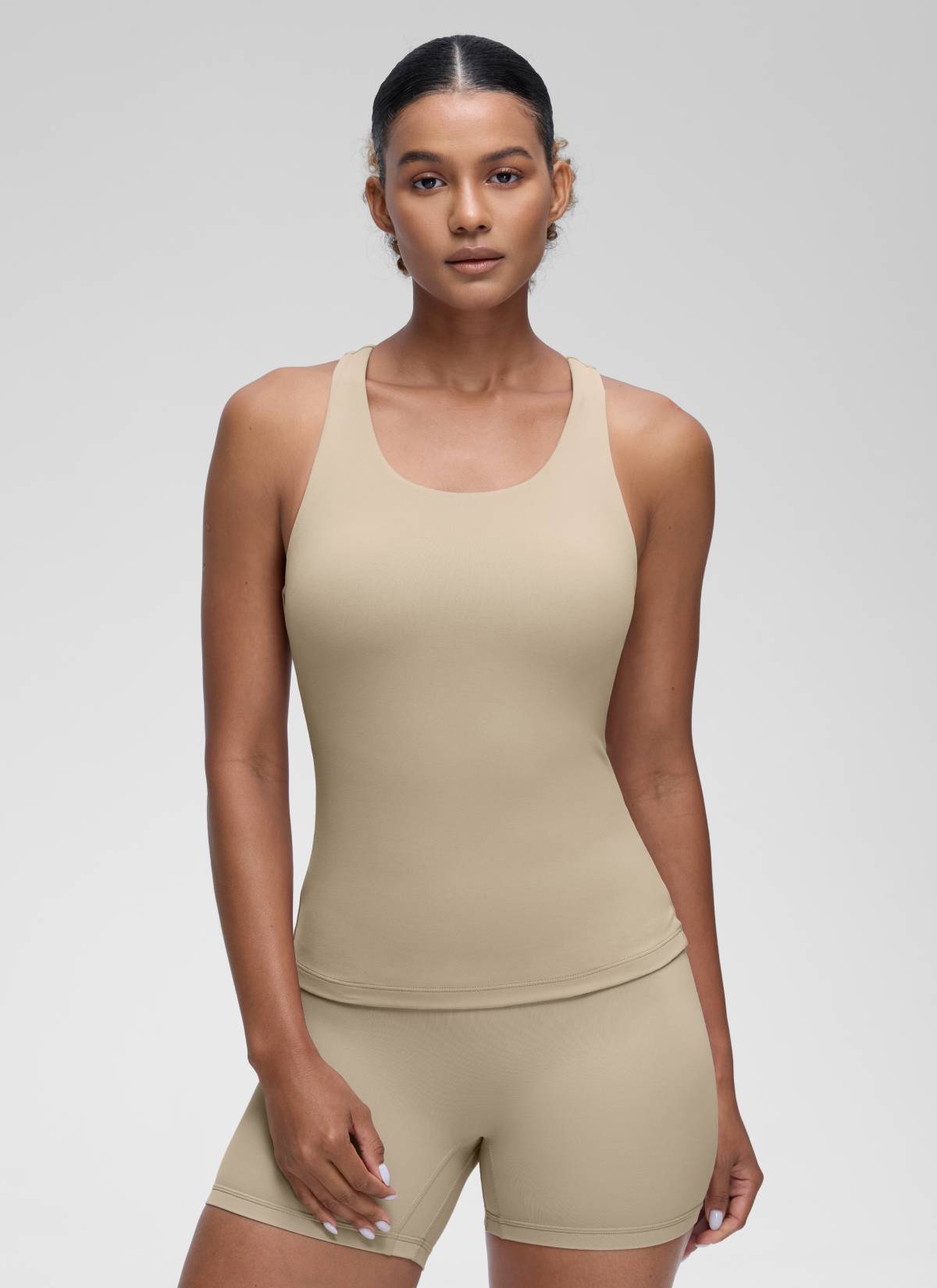 CRZ YOGA Butterluxe Camiseta de Tirantes de Yoga para Mujer Roble