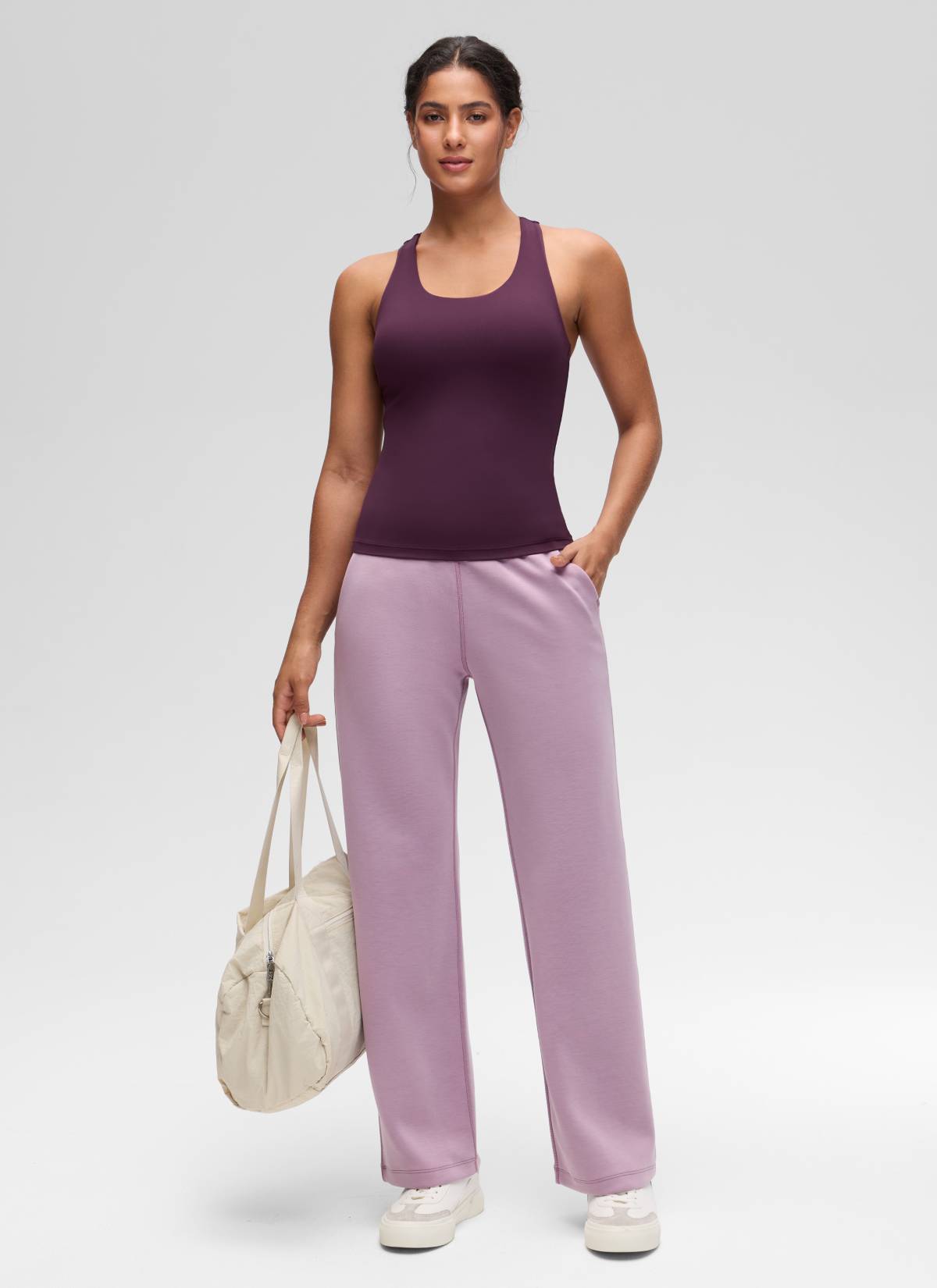 CRZ YOGA Butterluxe Camiseta de Tirantes de Yoga para Mujer Deep Purple