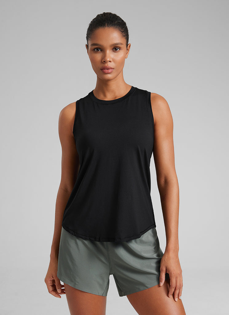 CRZ YOGA Tank Ultraligero Corte relajado Racerback Negro
