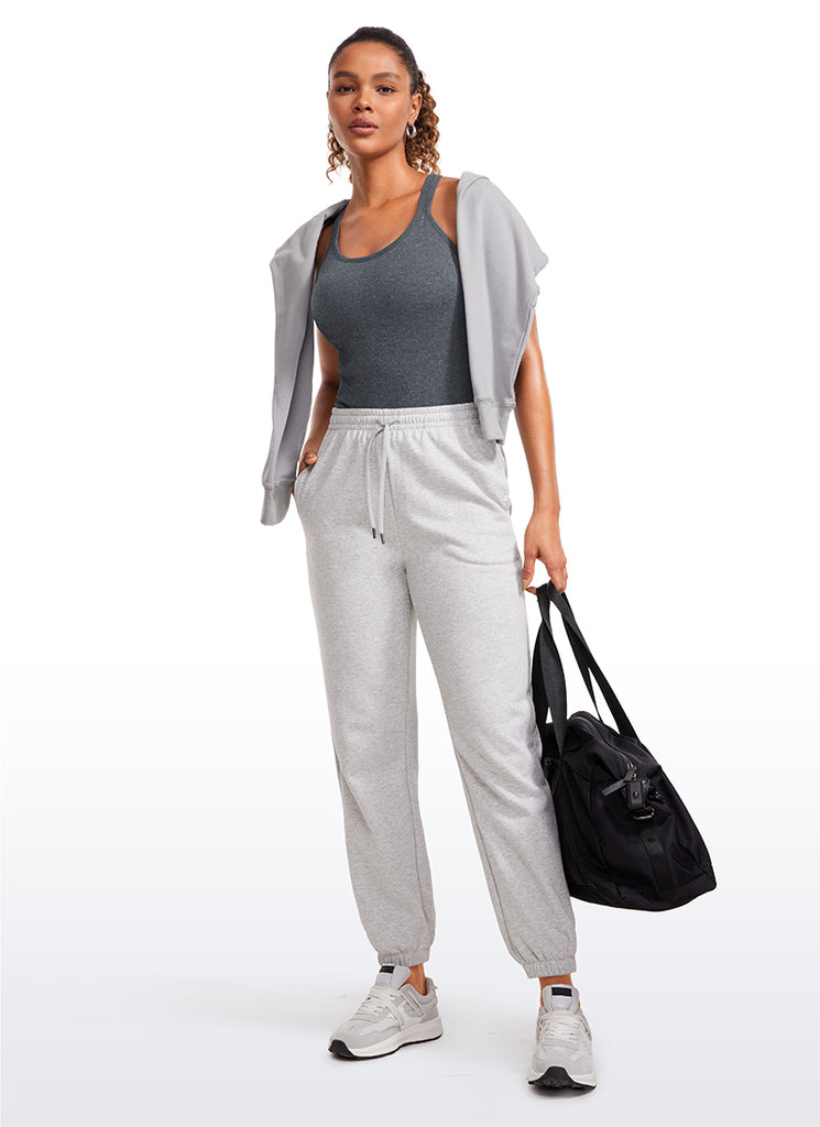 CRZ YOGA Tank con Cuello Redondo y sin Costuras para Mujer Verde oscuro