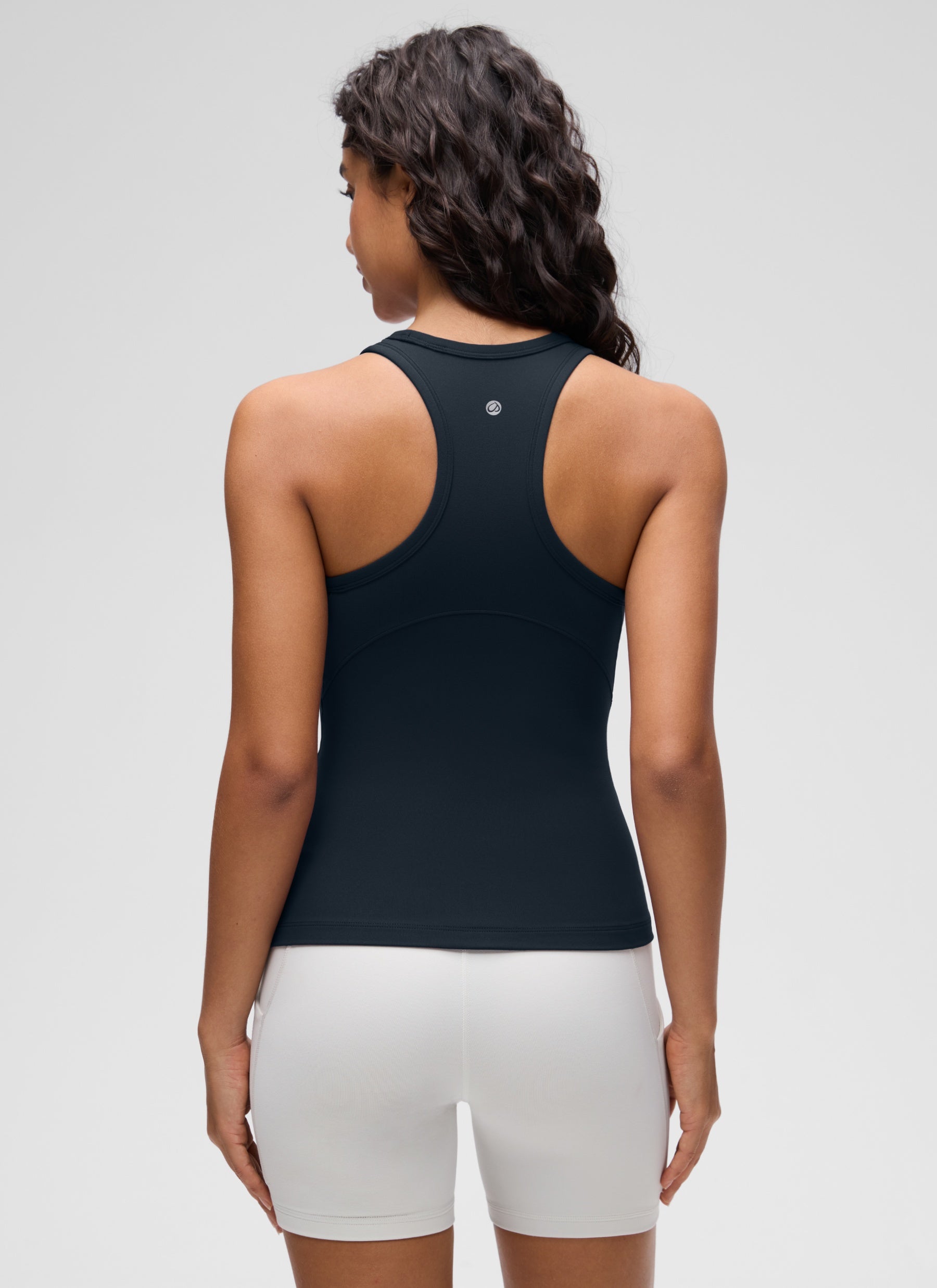 CRZ YOGA Blusas de yoga Corte ajustado Butterluxe Tank Cuello alto True Navy