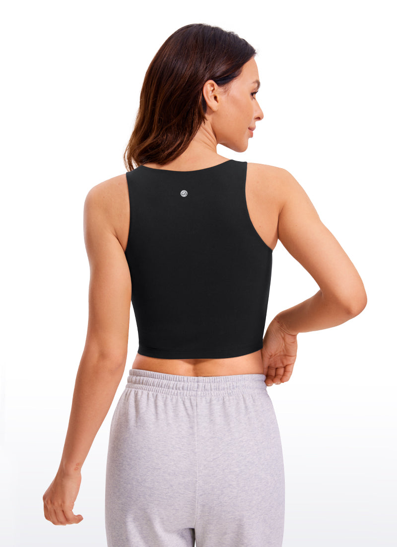 CRZ YOGA Butterluxe Tank de Espalda Abierta y Cuello Alto para Mujer Negro