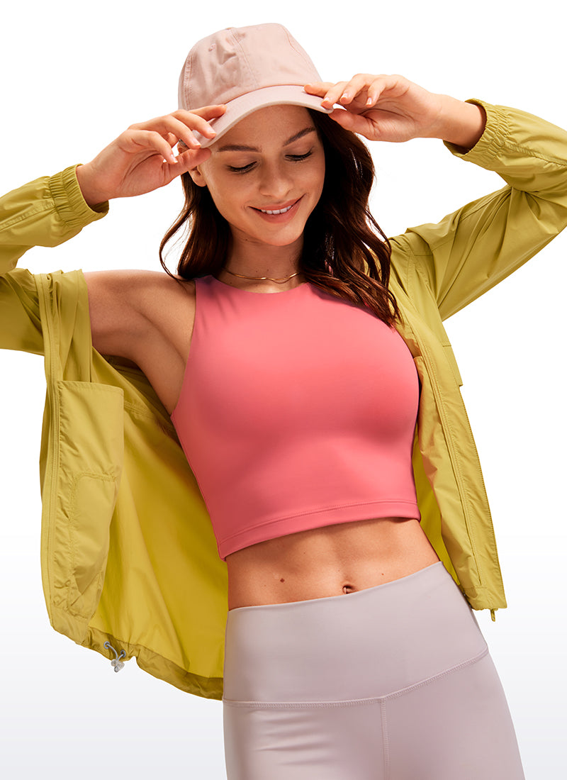 CRZ YOGA Butterluxe Tank de Espalda Abierta y Cuello Alto para Mujer Sorbete de Frambuesa