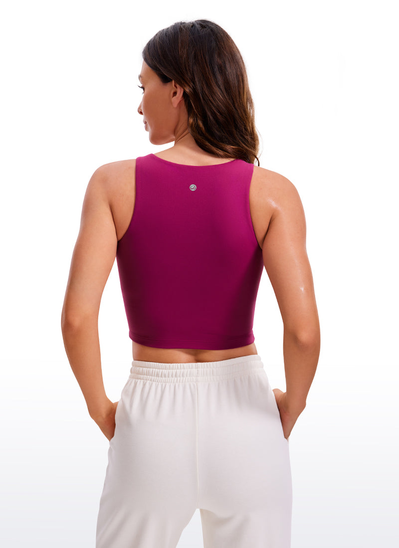 CRZ YOGA Butterluxe Tank de Espalda Abierta y Cuello Alto para Mujer Magenta Púrpura