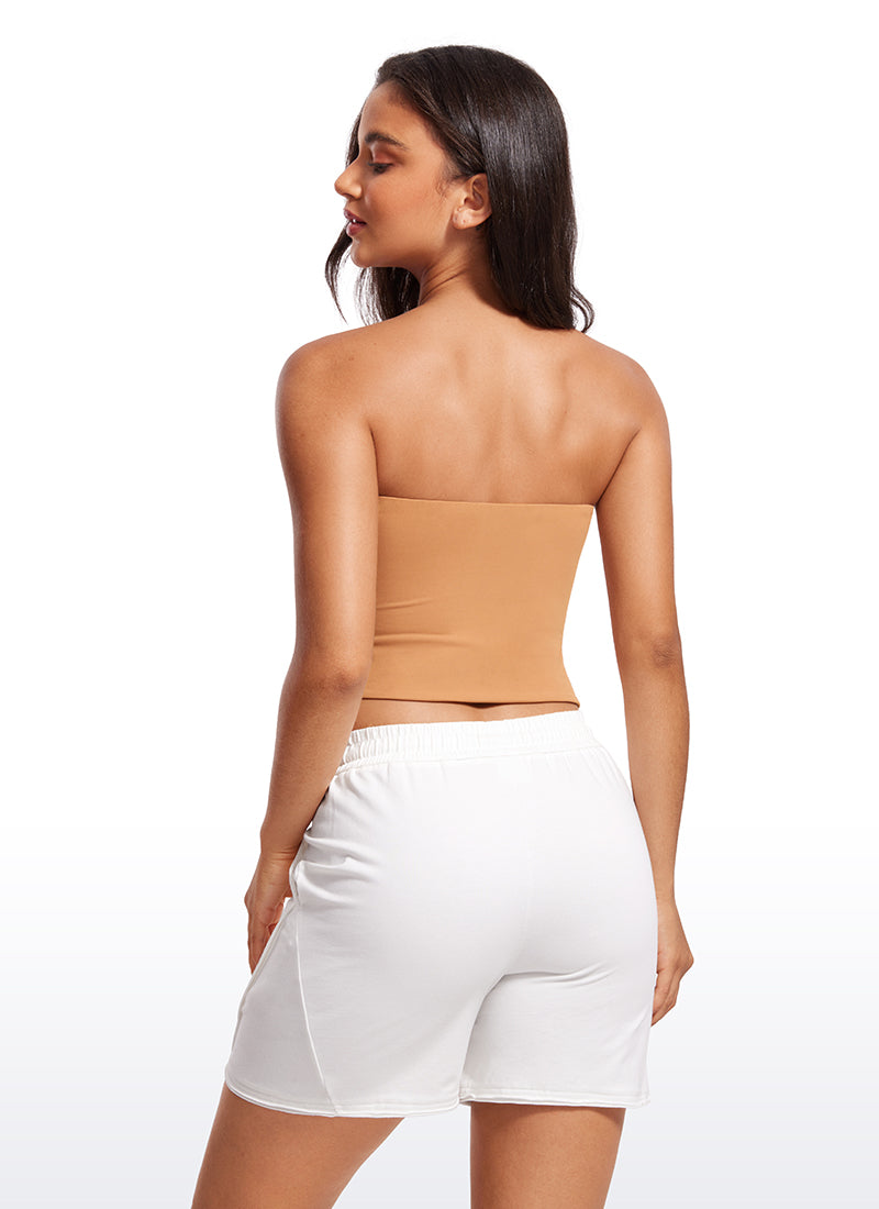 CRZ YOGA Butterluxe Camiseta de Corte Ajustado Sin Tirantes para Mujer Doe Marrón