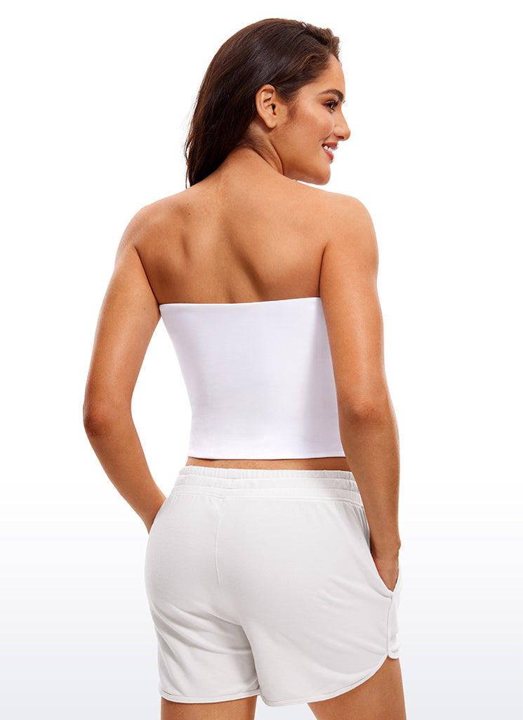 CRZ YOGA Butterluxe Camiseta de Corte Ajustado Sin Tirantes para Mujer blanco