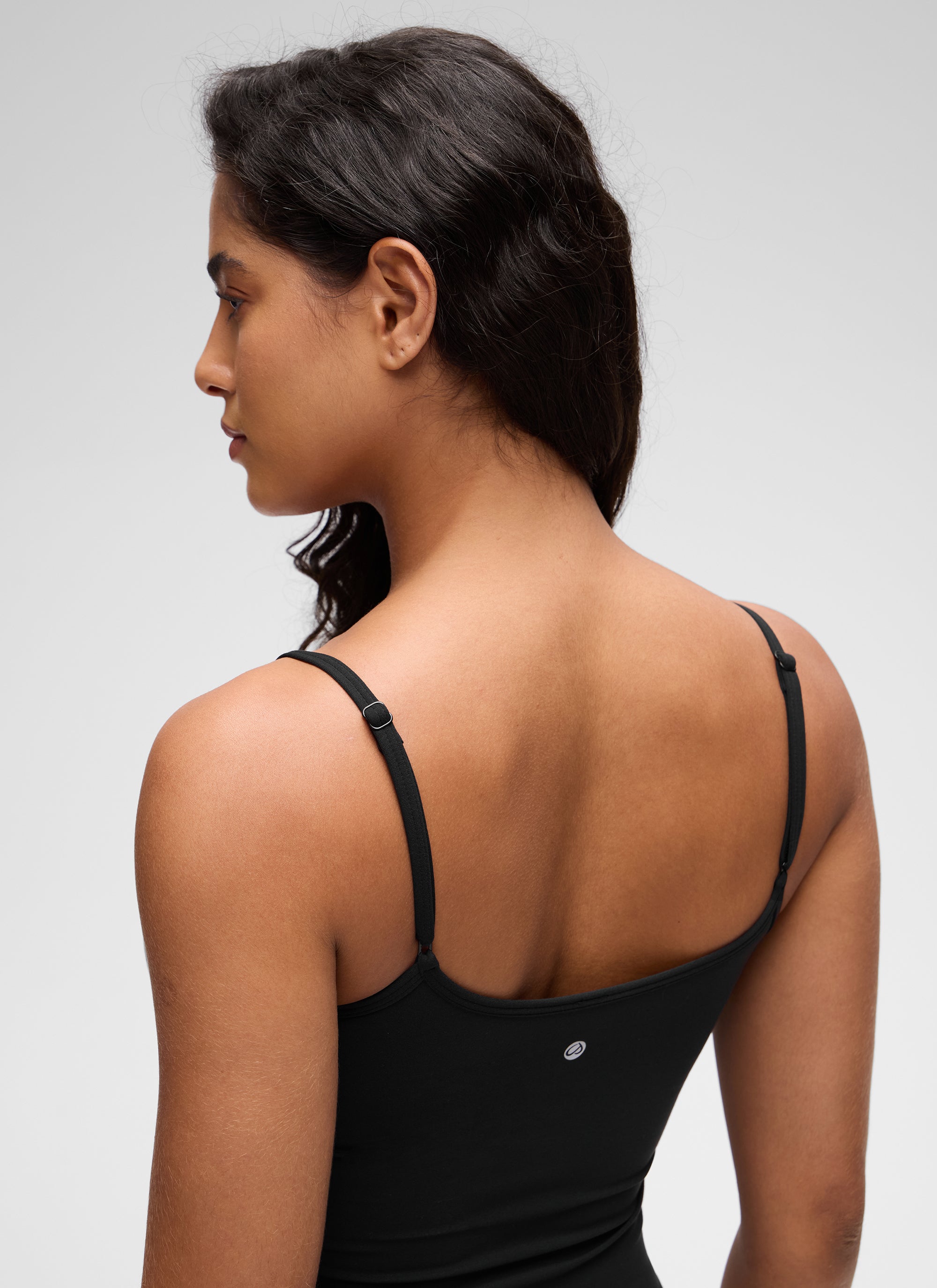 CRZ YOGA Women's Butterluxe Casual Scoop Neck U Back Double Lined Tank Kayak Blue