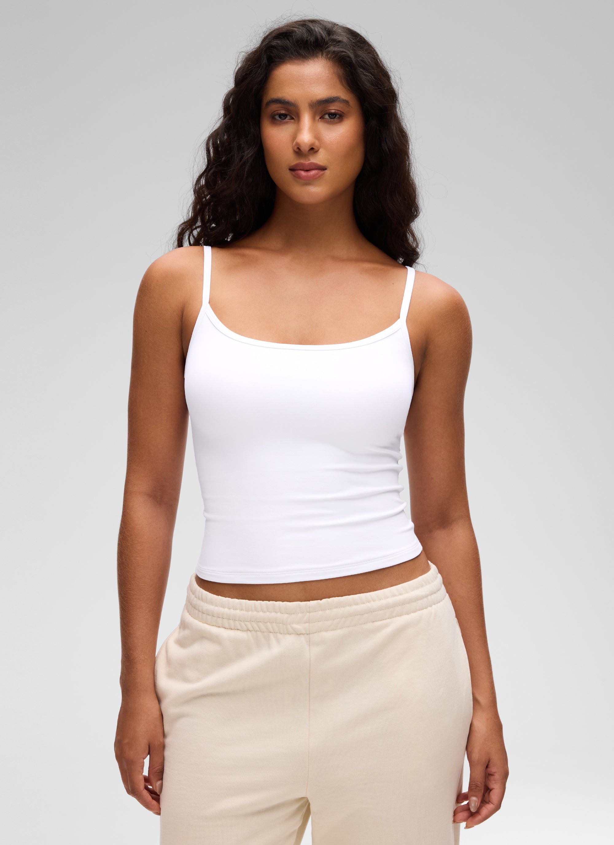 CRZ YOGA Women's Butterluxe Casual Scoop Neck U Back Double Lined Tank Kayak Blue