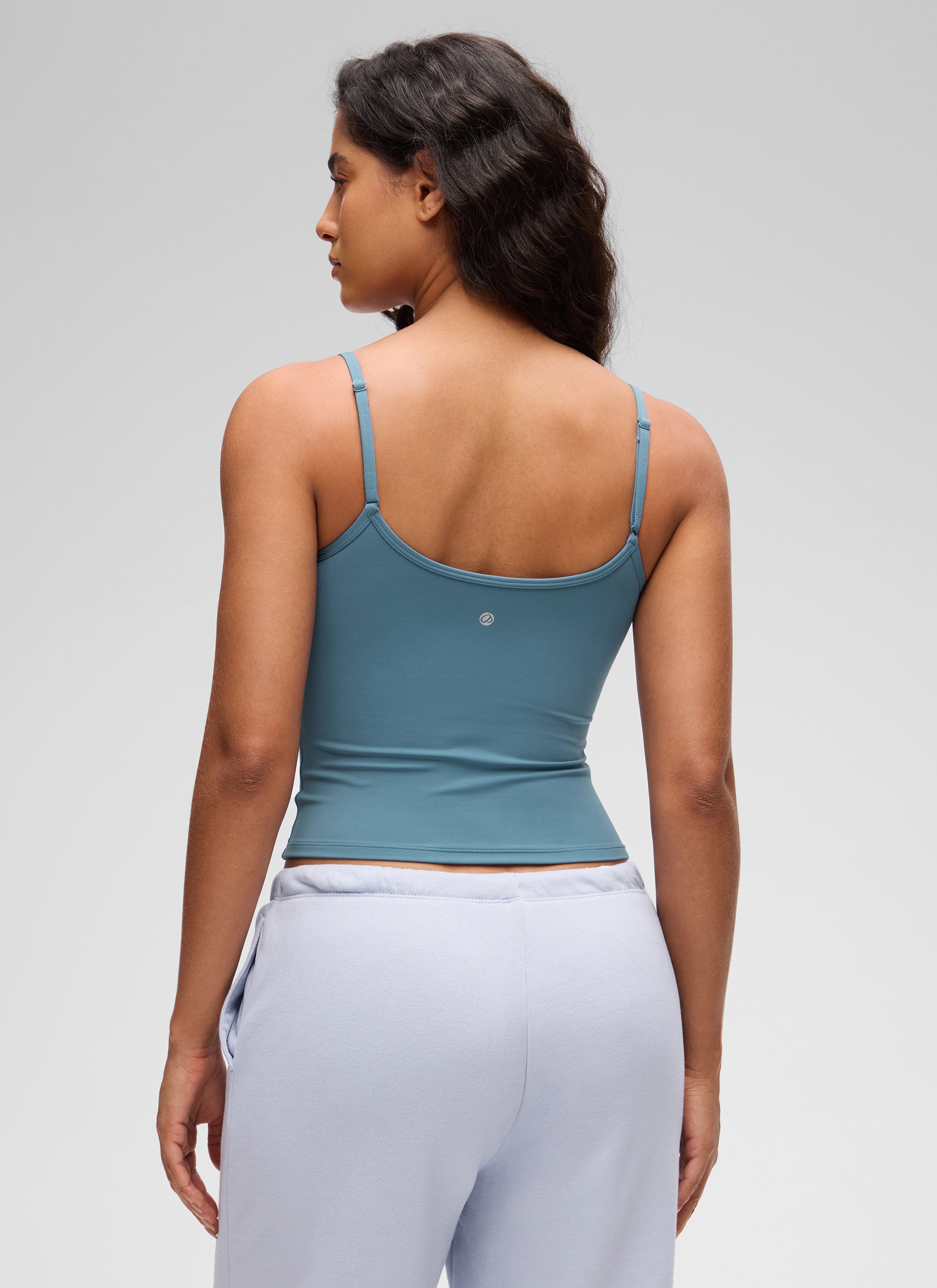 CRZ YOGA Mujer Tank Butterluxe Escote Redondeado y Espalda U Cenizas azules