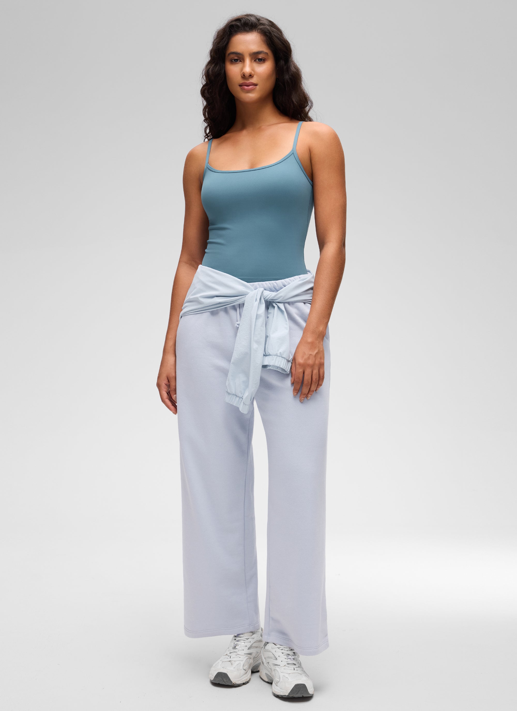 CRZ YOGA Mujer Tank Butterluxe Escote Redondeado y Espalda U Cenizas azules