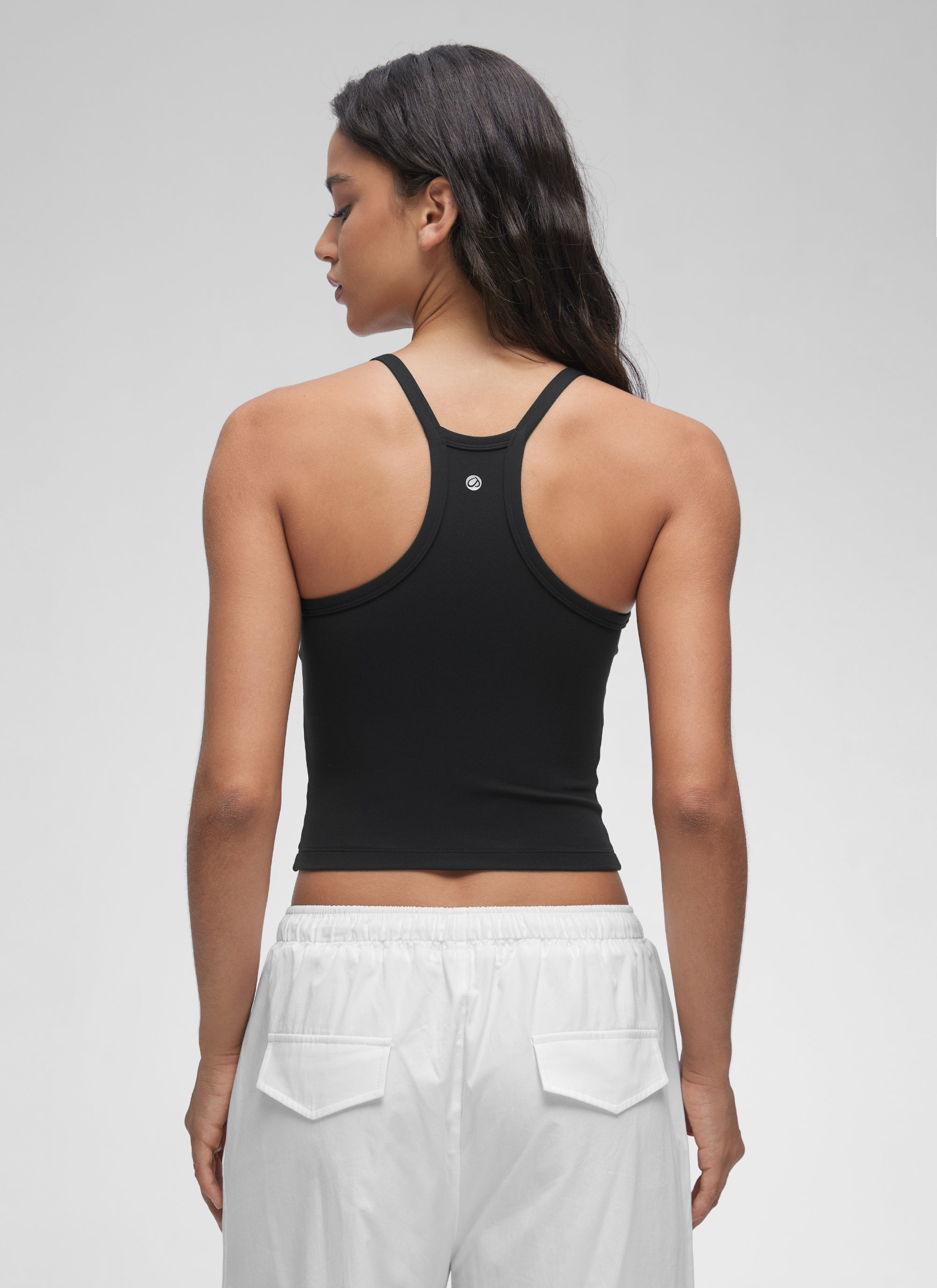 CRZ YOGA Mujer Butterluxe Soft Tank Racerback con Doble Forro Negro