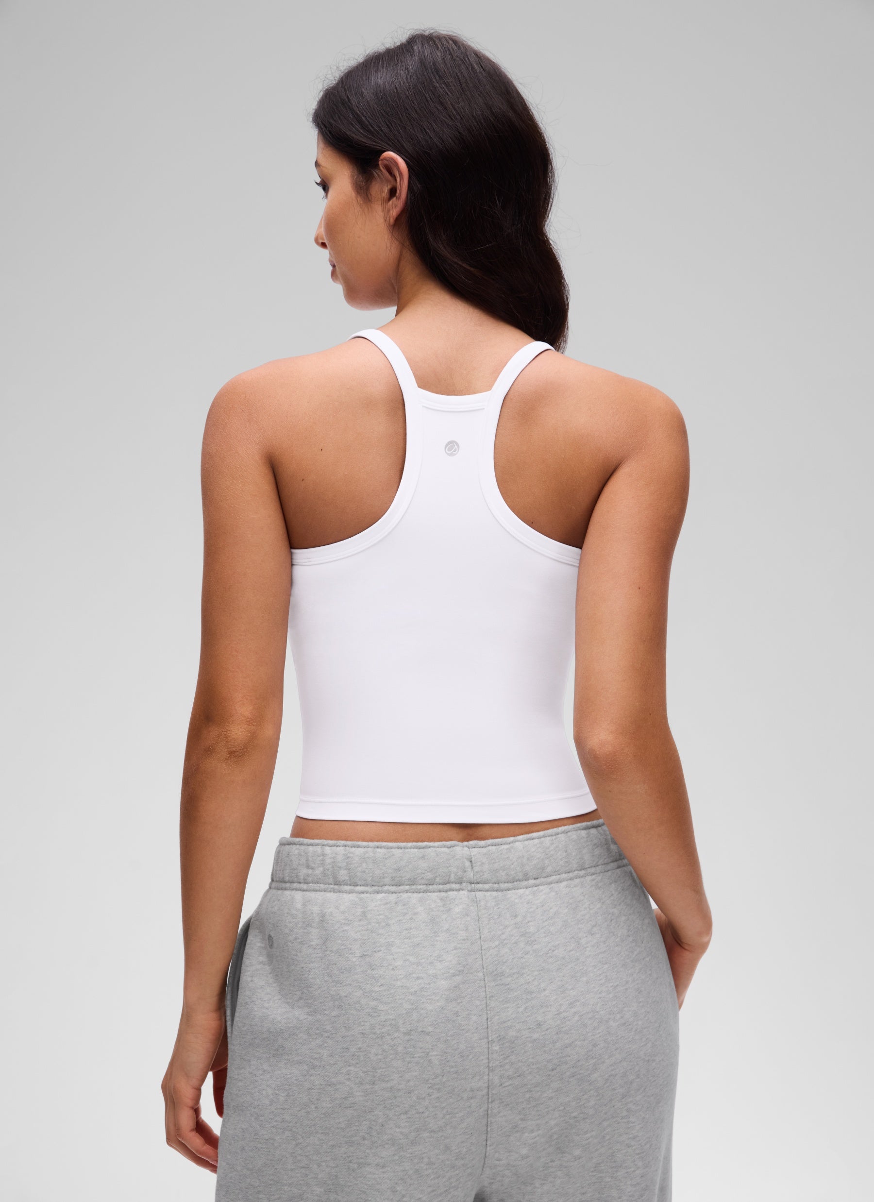 CRZ YOGA Mujer Butterluxe Soft Tank Racerback con Doble Forro blanco