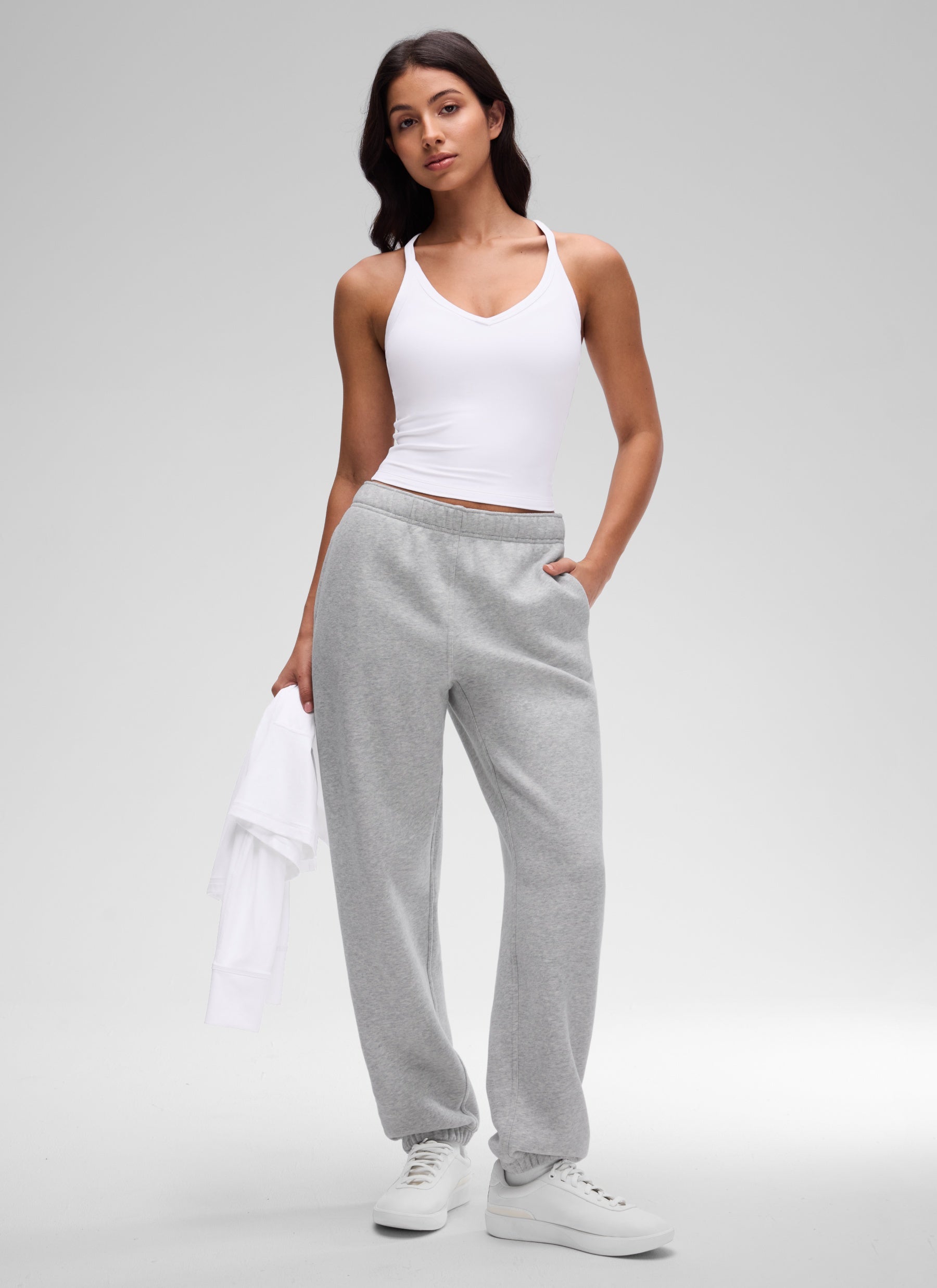 CRZ YOGA Mujer Butterluxe Soft Tank Racerback con Doble Forro blanco