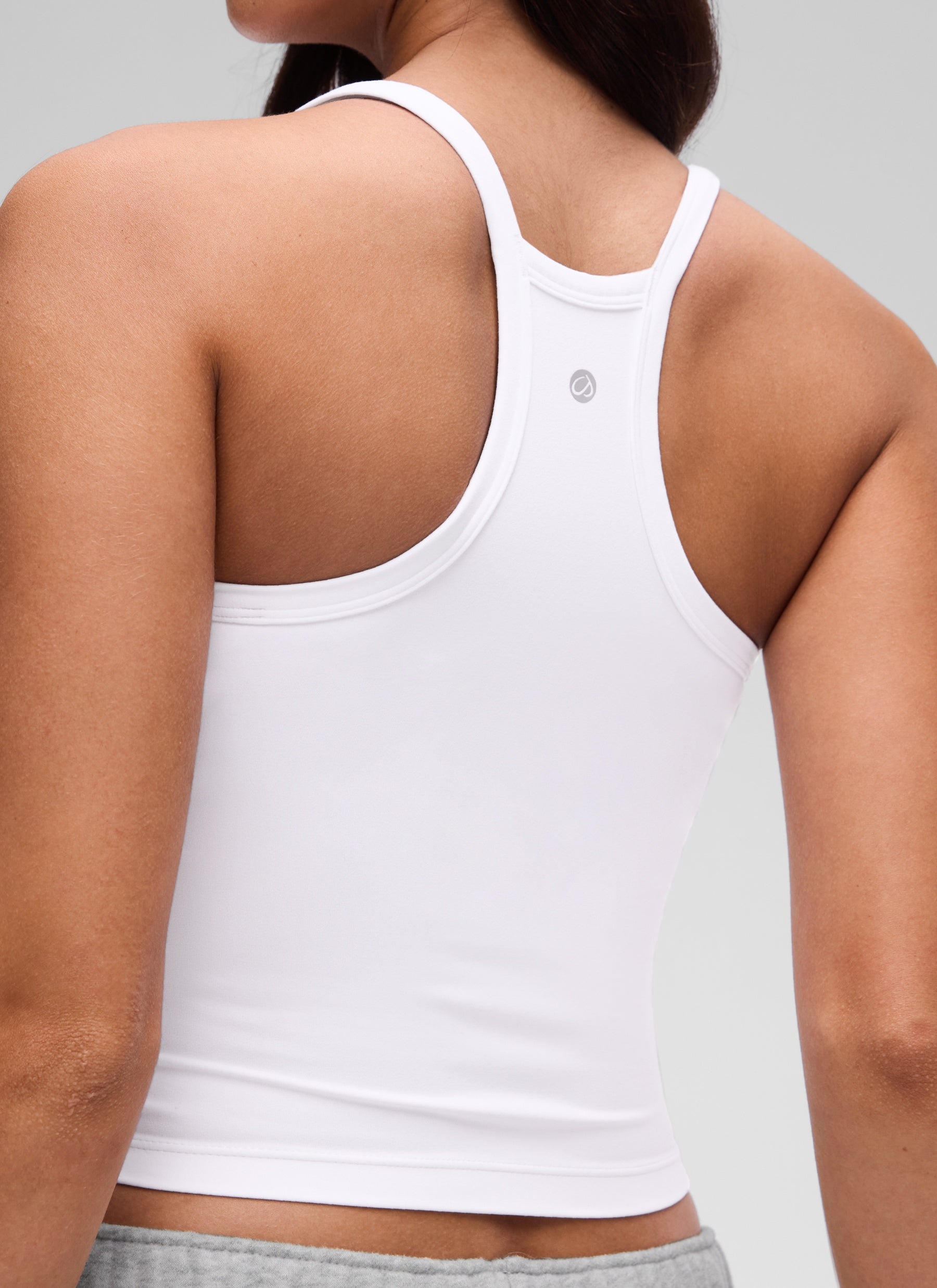 CRZ YOGA Mujer Butterluxe Soft Tank Racerback con Doble Forro blanco
