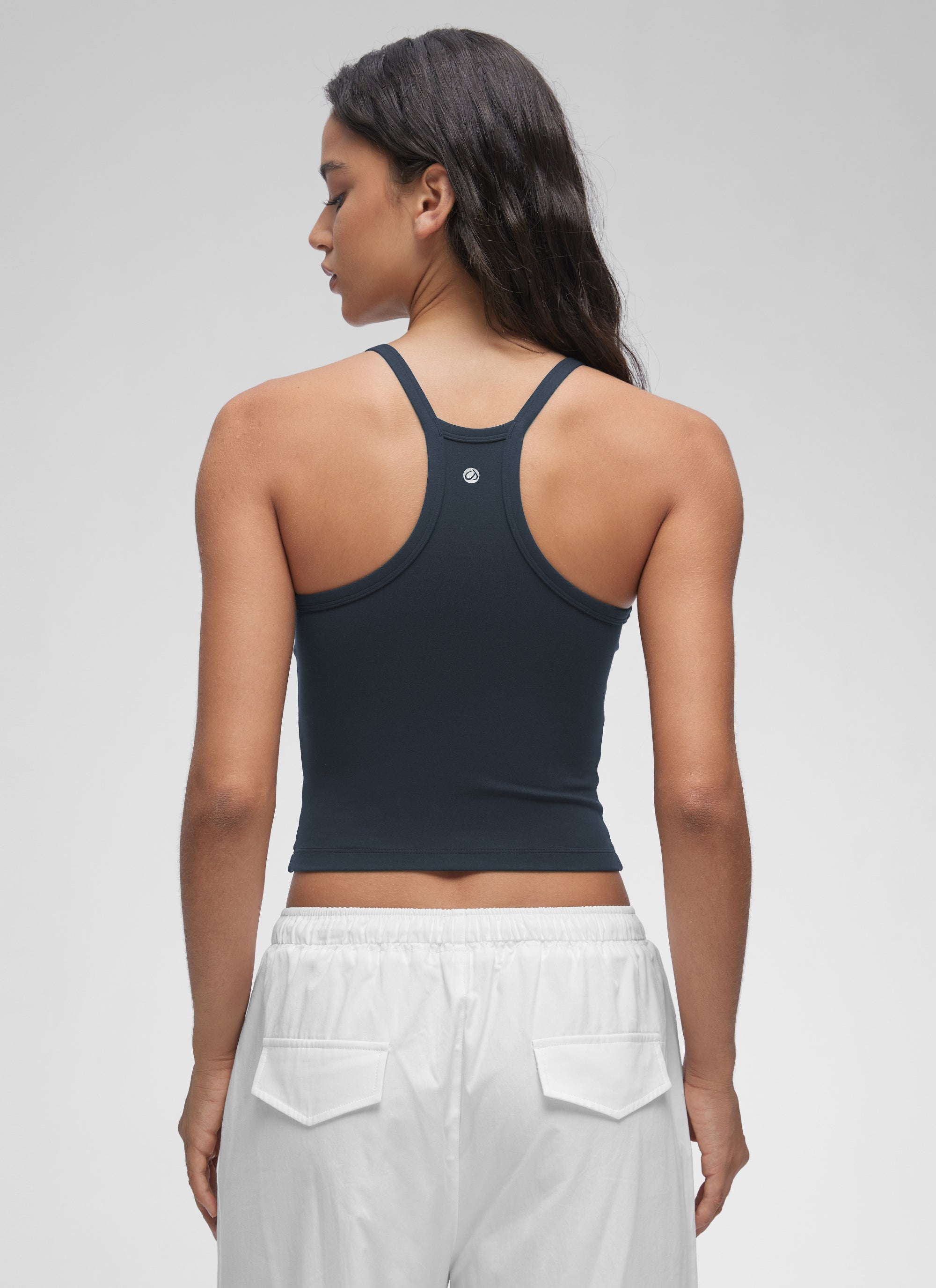 CRZ YOGA Mujer Butterluxe Soft Tank Racerback con Doble Forro True Navy