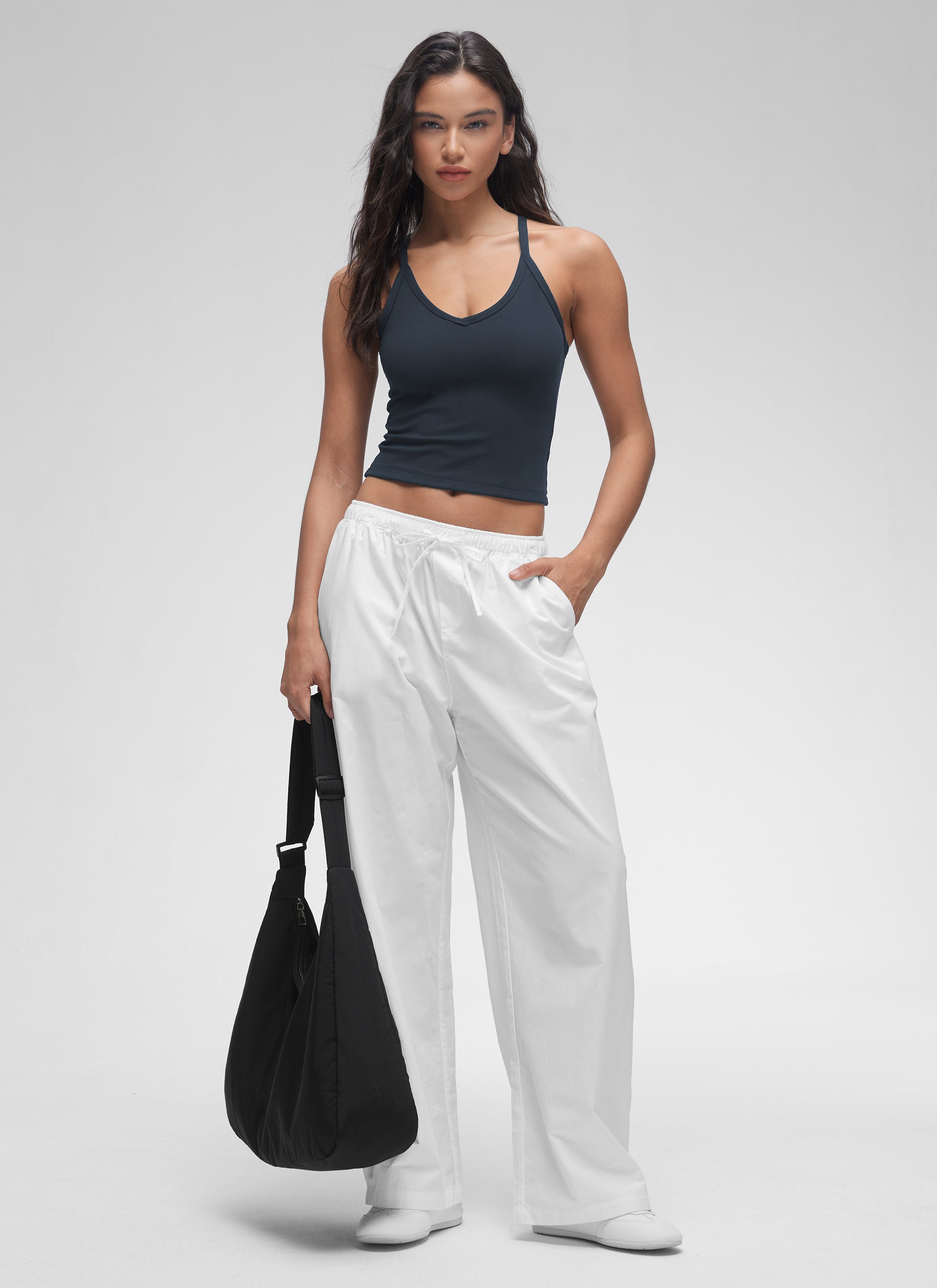 CRZ YOGA Mujer Butterluxe Soft Tank Racerback con Doble Forro True Navy