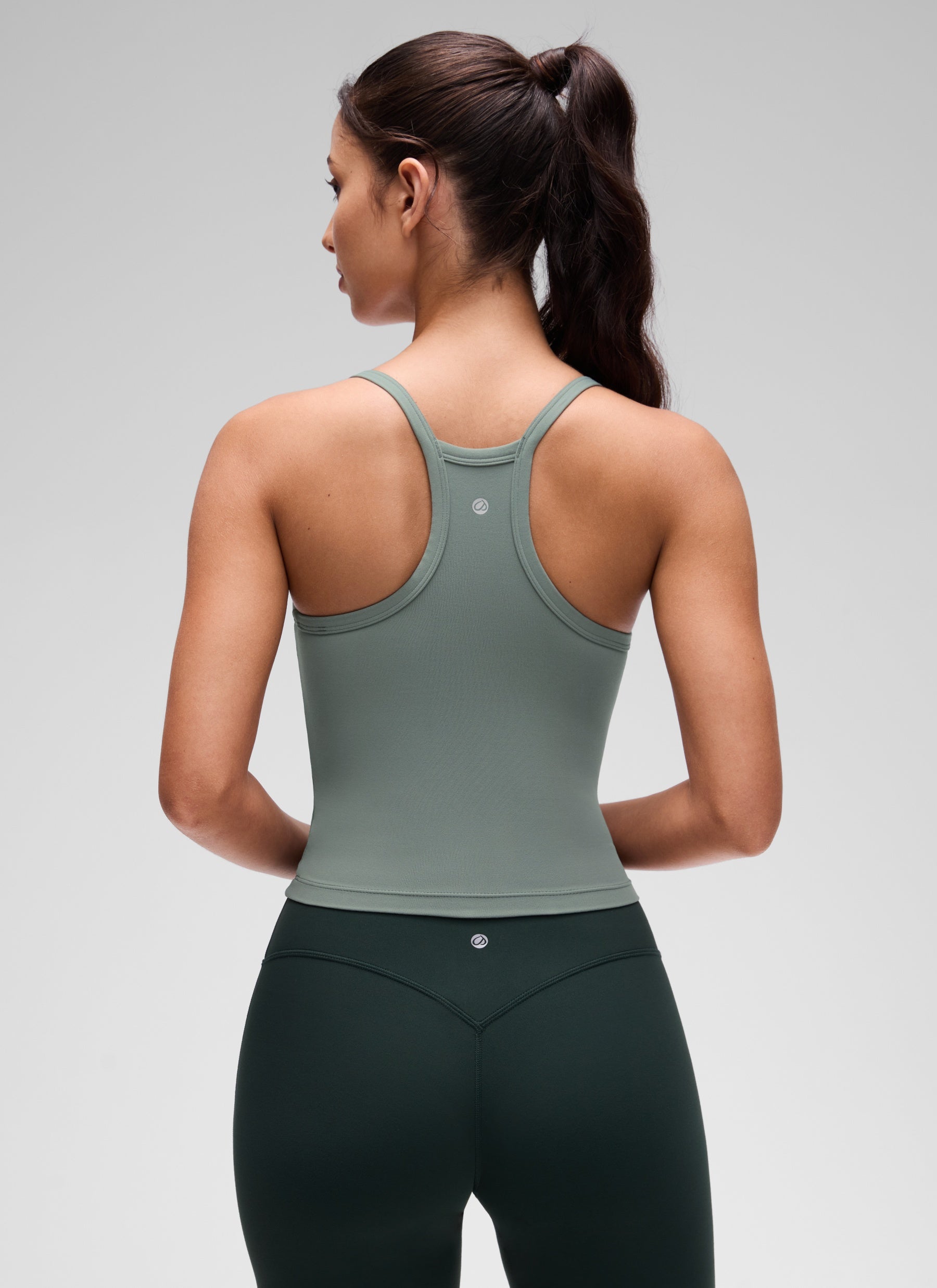 CRZ YOGA Mujer Butterluxe Soft Tank Racerback con Doble Forro Salvia gris