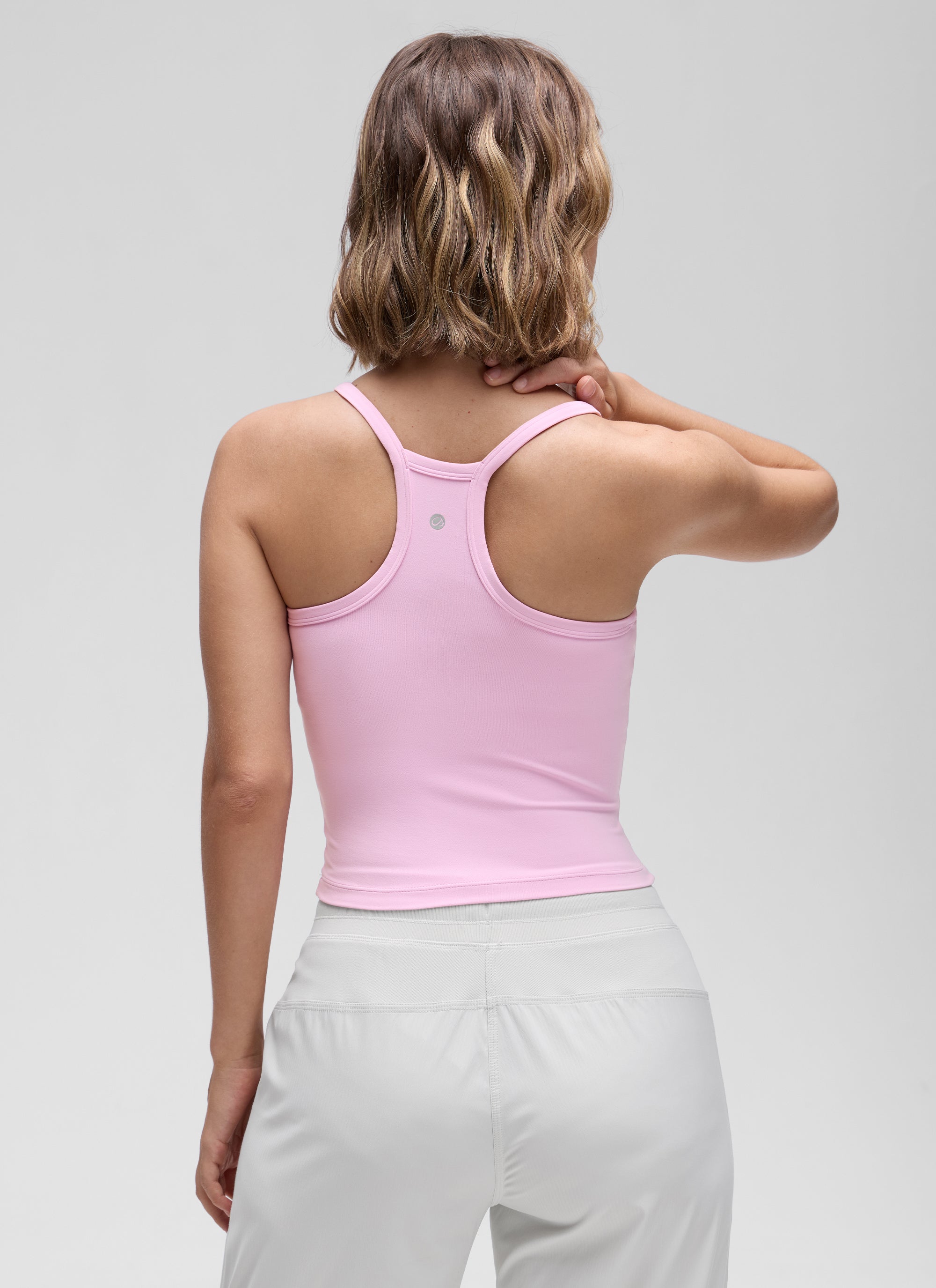 CRZ YOGA Mujer Butterluxe Soft Tank Racerback con Doble Forro Vita Rosa