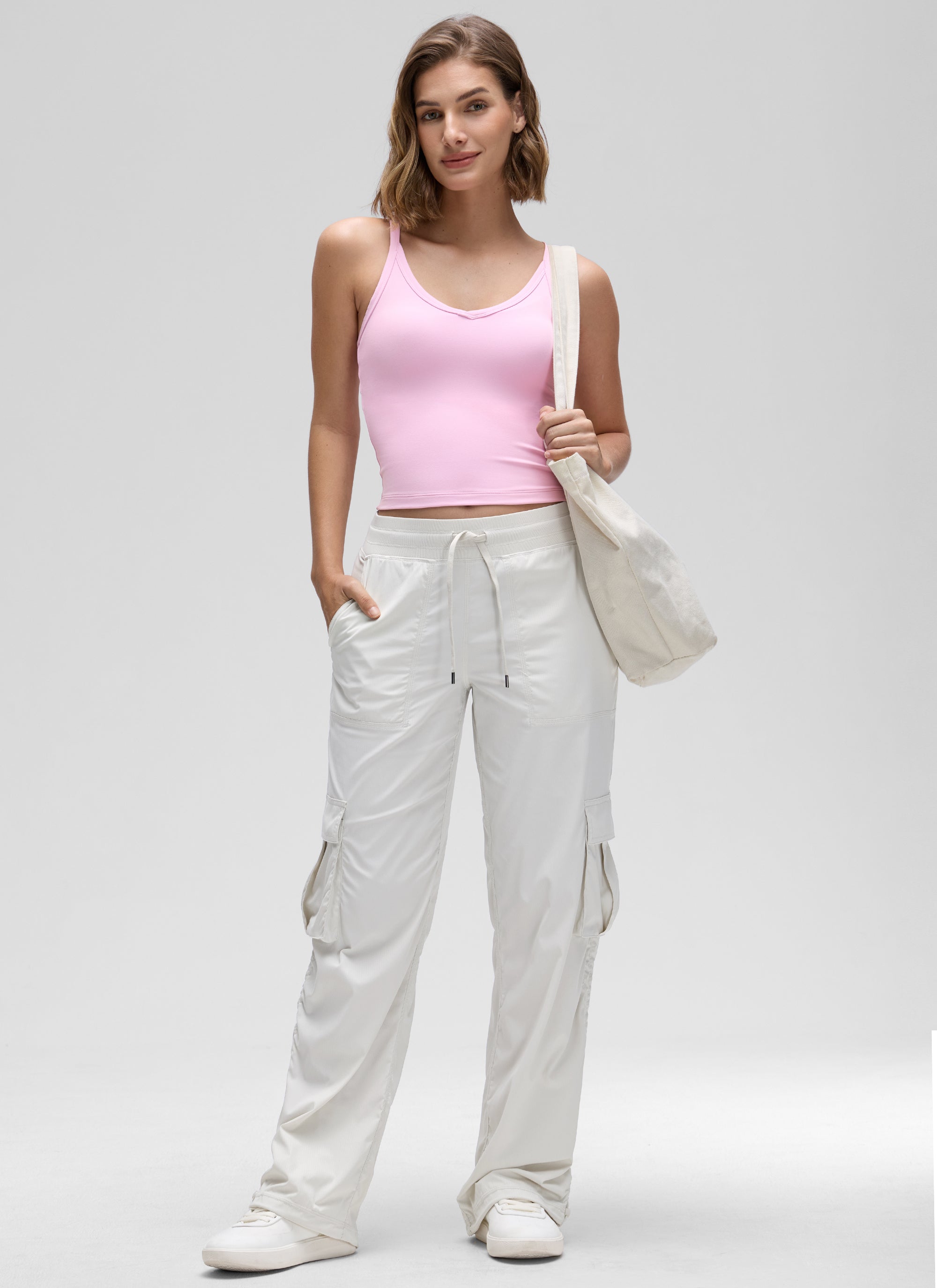 CRZ YOGA Mujer Butterluxe Soft Tank Racerback con Doble Forro Vita Rosa