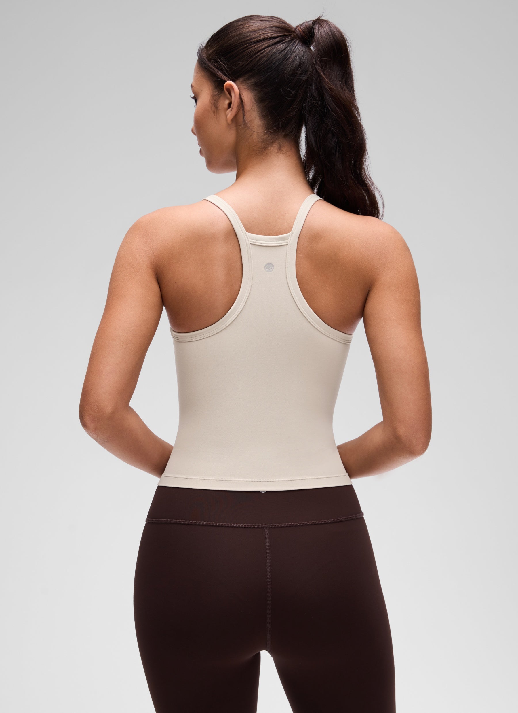 CRZ YOGA Mujer Butterluxe Soft Tank Racerback con Doble Forro Bronceado Mojave