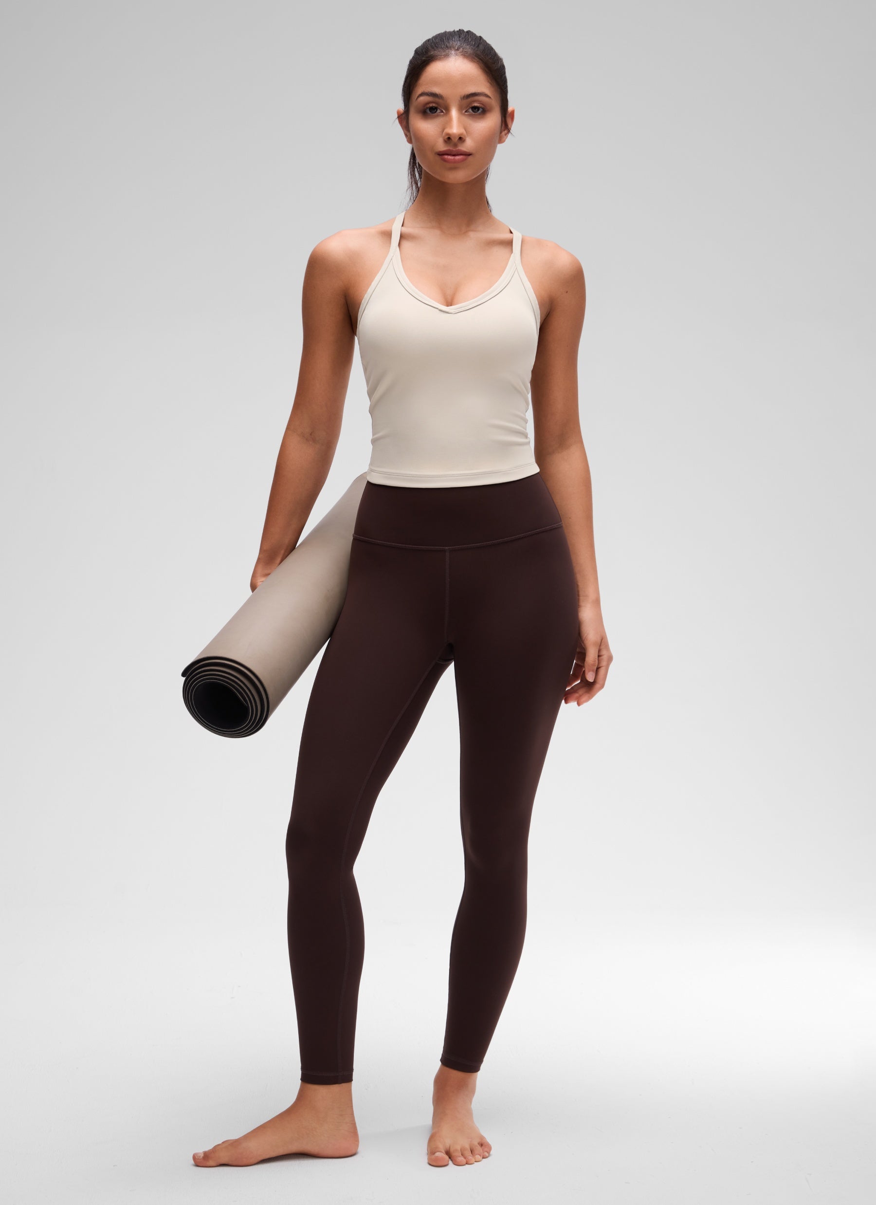 CRZ YOGA Mujer Butterluxe Soft Tank Racerback con Doble Forro Bronceado Mojave