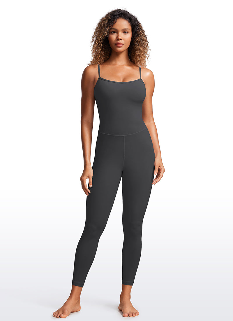 CRZ YOGA Monos de Yoga Body con Sujetador Incorporado para Mujer Gris misterioso