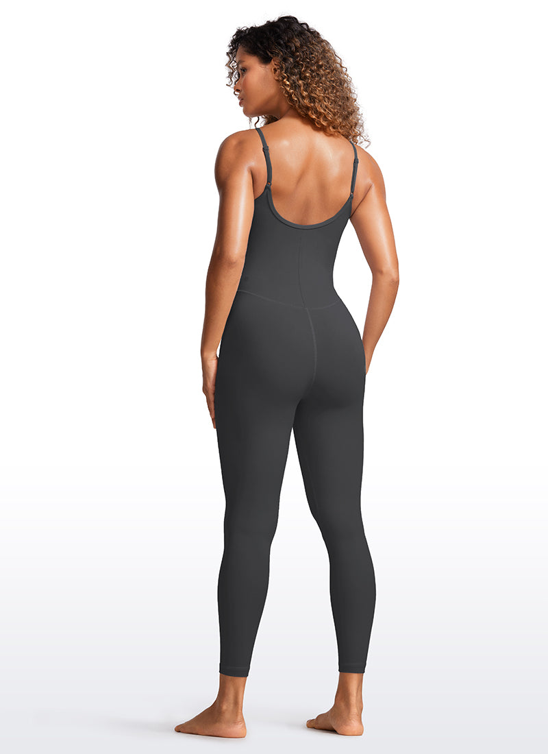 CRZ YOGA Monos de Yoga Body con Sujetador Incorporado para Mujer Gris misterioso