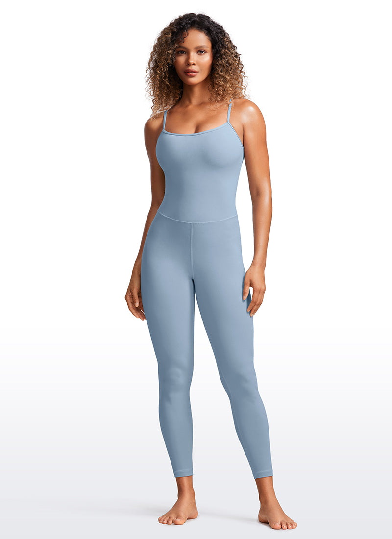 CRZ YOGA Monos de Yoga Body con Sujetador Incorporado para Mujer Batista Azul