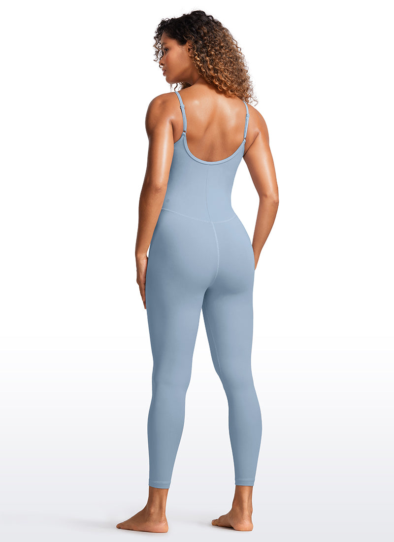 CRZ YOGA Monos de Yoga Body con Sujetador Incorporado para Mujer Batista Azul