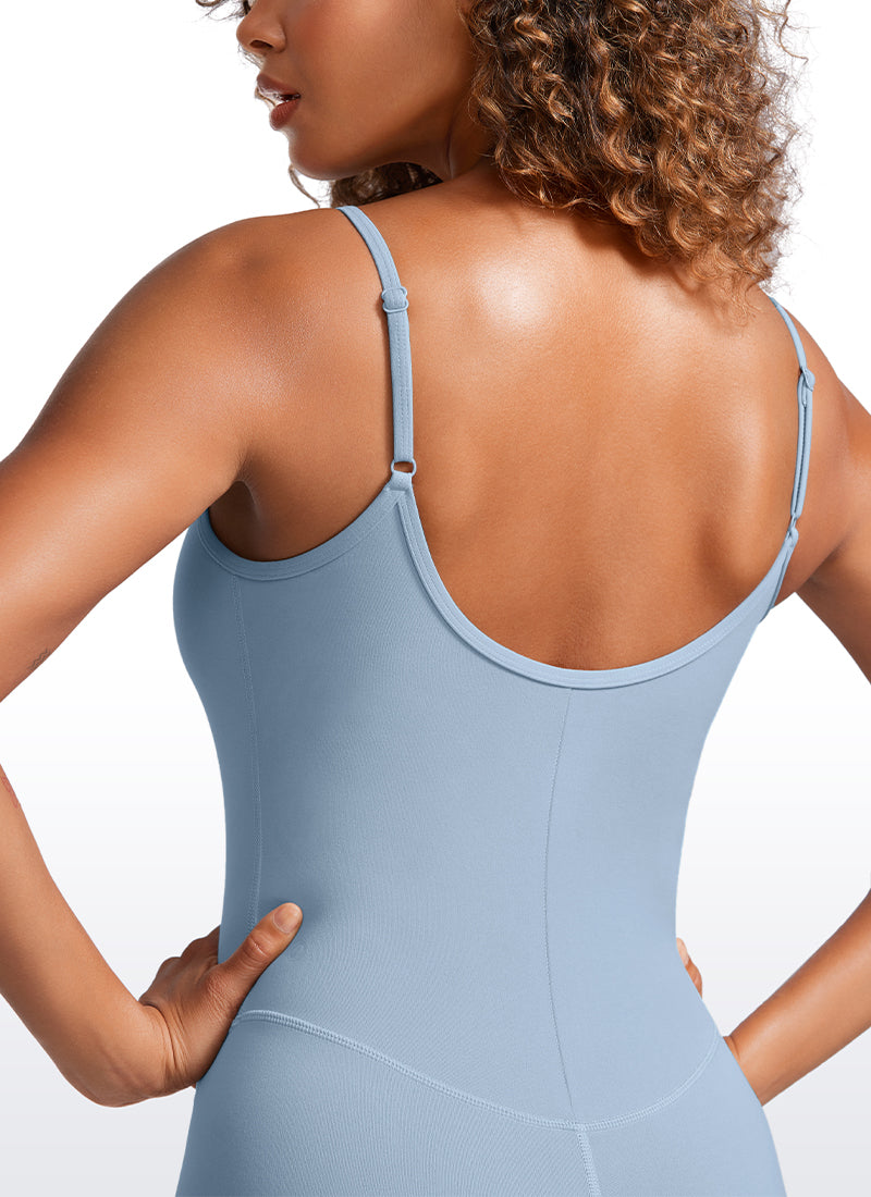 CRZ YOGA Monos de Yoga Body con Sujetador Incorporado para Mujer Batista Azul