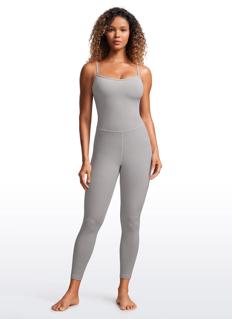 CRZ YOGA Monos de Yoga Body con Sujetador Incorporado para Mujer Gris Gaviota