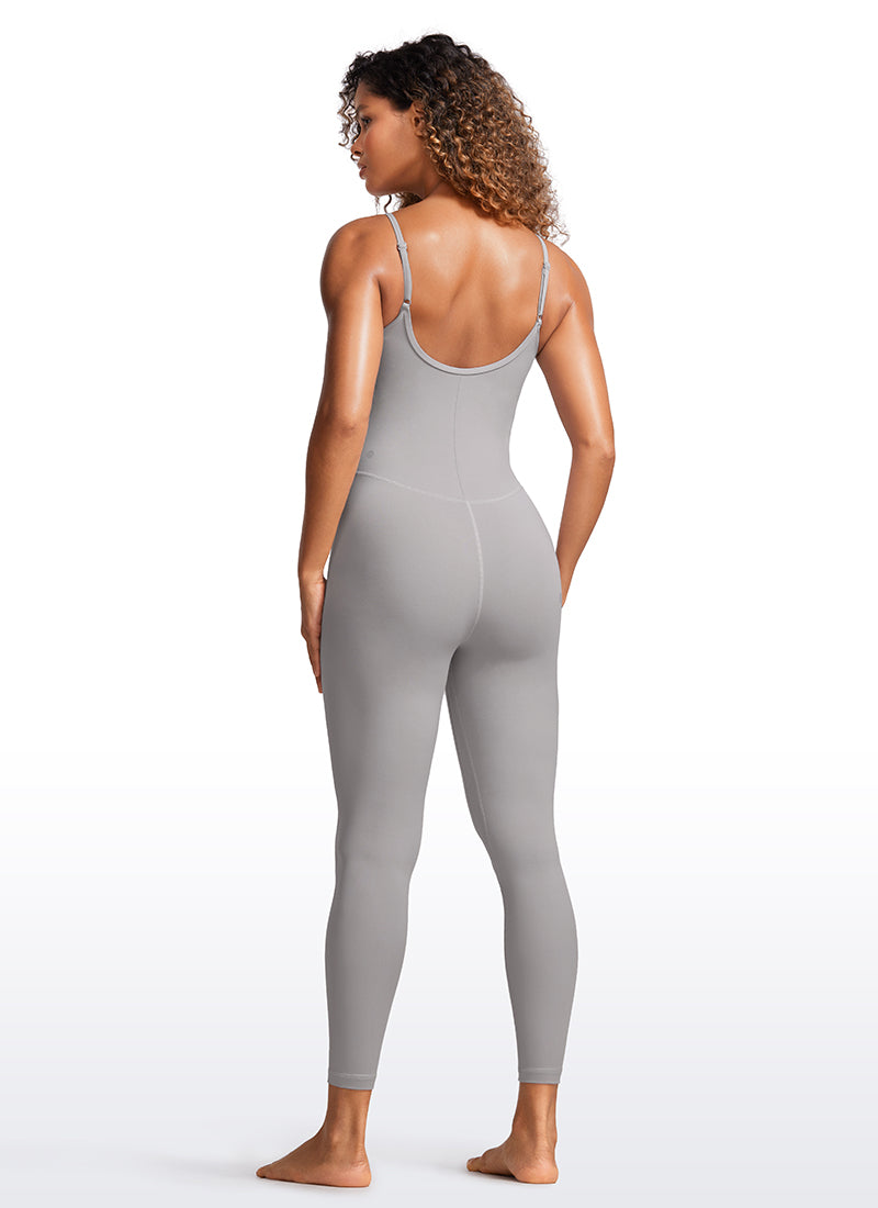 CRZ YOGA Monos de Yoga Body con Sujetador Incorporado para Mujer Gris Gaviota