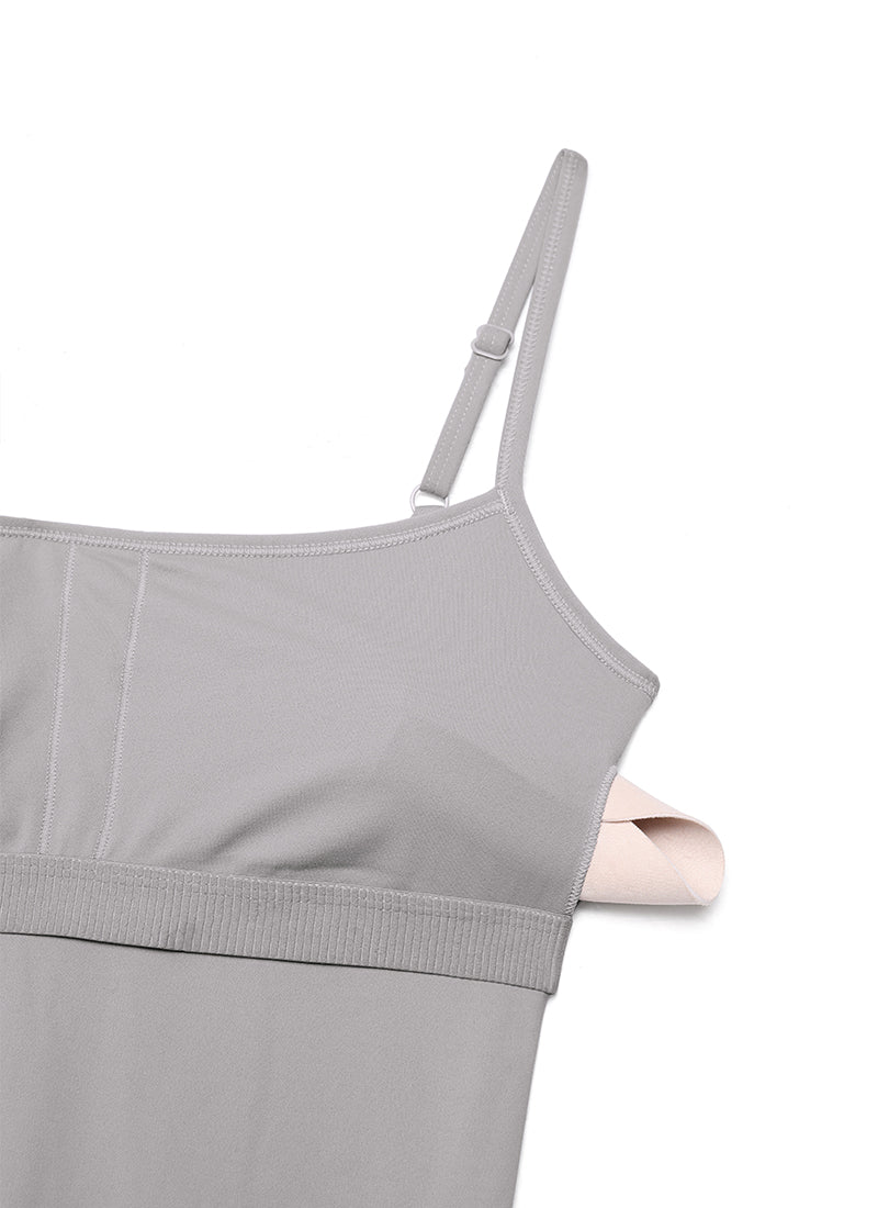 CRZ YOGA Monos de Yoga Body con Sujetador Incorporado para Mujer Gris Gaviota