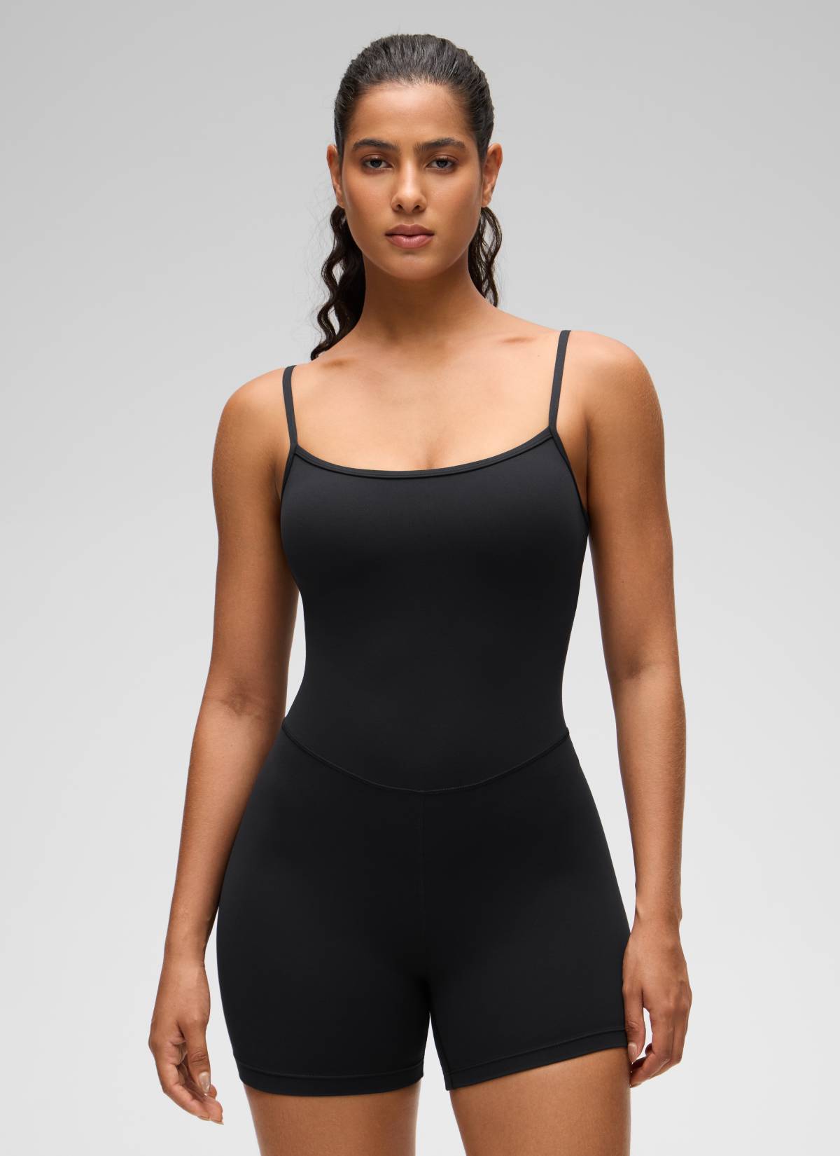 CRZ YOGA Butterluxe Enterizo de 4 Pulgadas - Mono Corto Negro