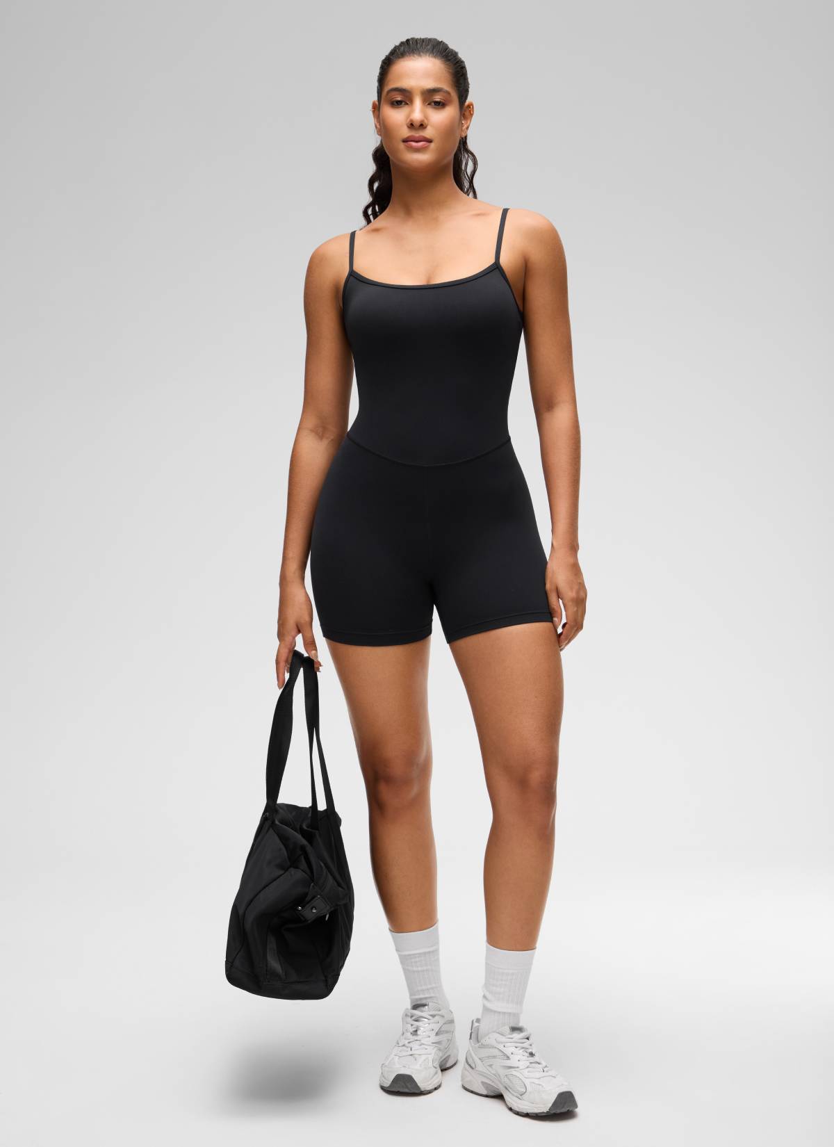 CRZ YOGA Butterluxe Enterizo de 4 Pulgadas - Mono Corto Negro
