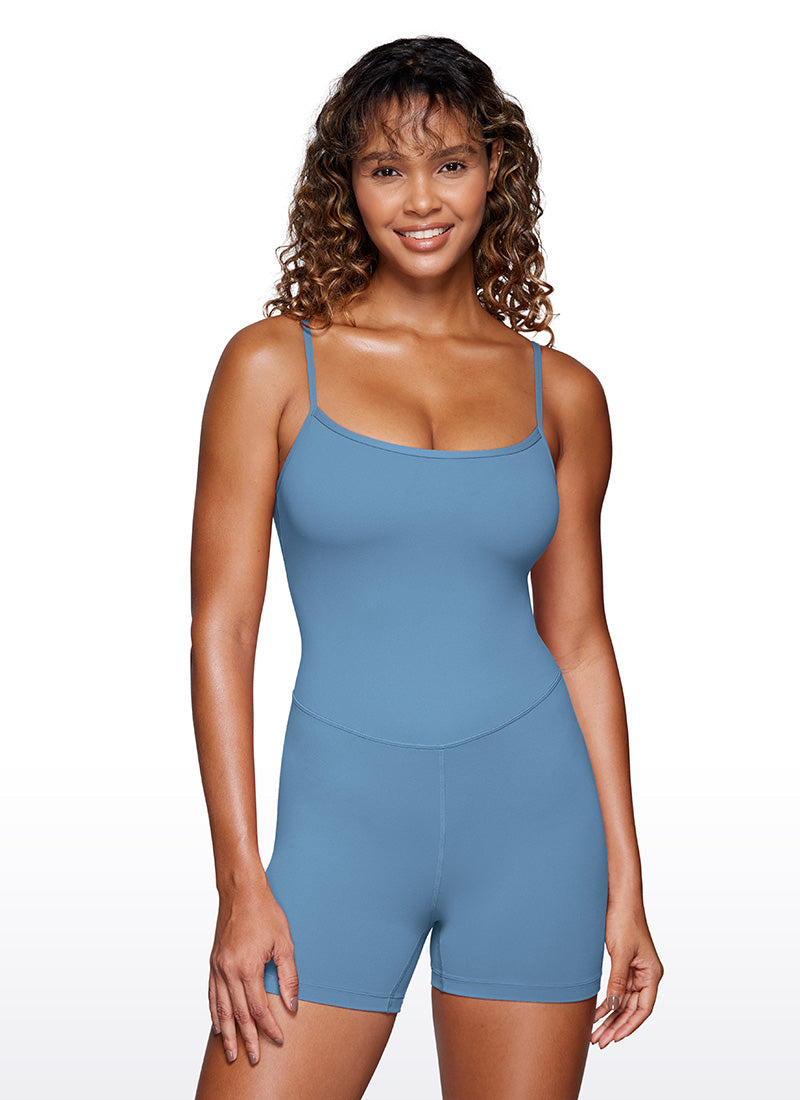 CRZ YOGA Butterluxe Enterizo de 4 Pulgadas - Mono Corto Universo Azul