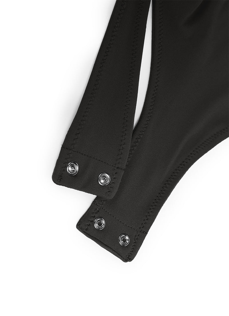 CRZ YOGA Mujeres Body de Yoga de Cuello Alto Negro
