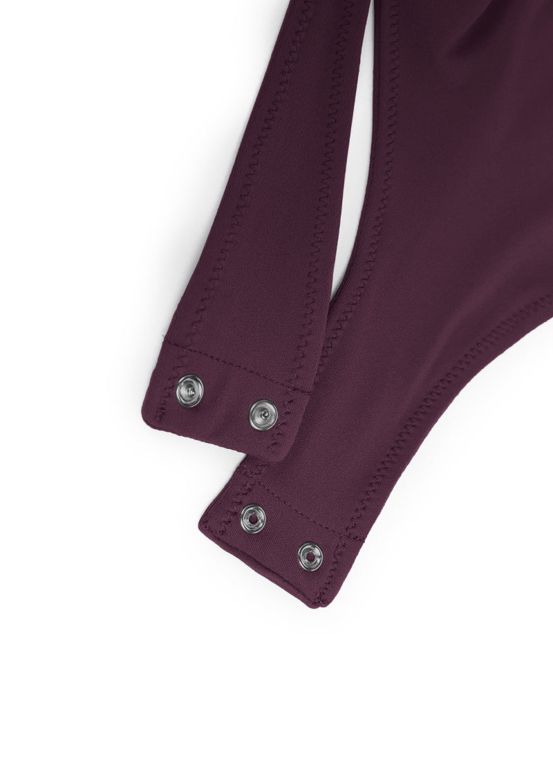 CRZ YOGA Mujeres Body de Yoga de Cuello Alto Deep Purple
