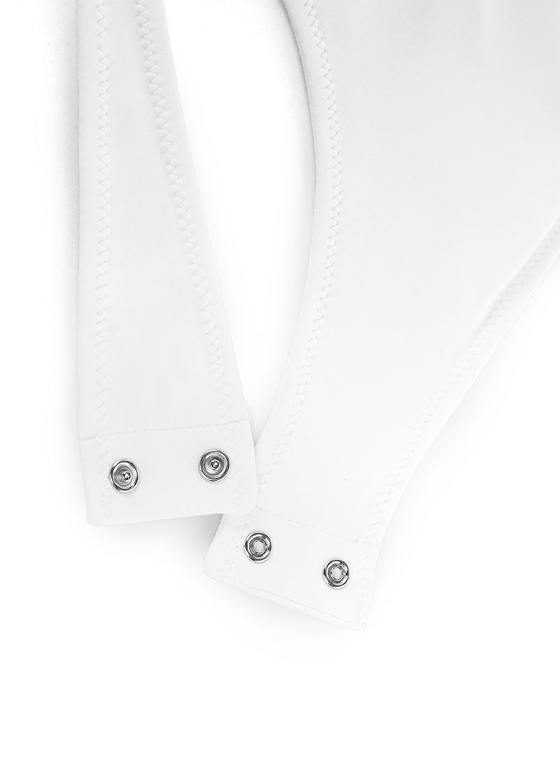 CRZ YOGA Mujeres Body de Yoga de Cuello Alto blanco