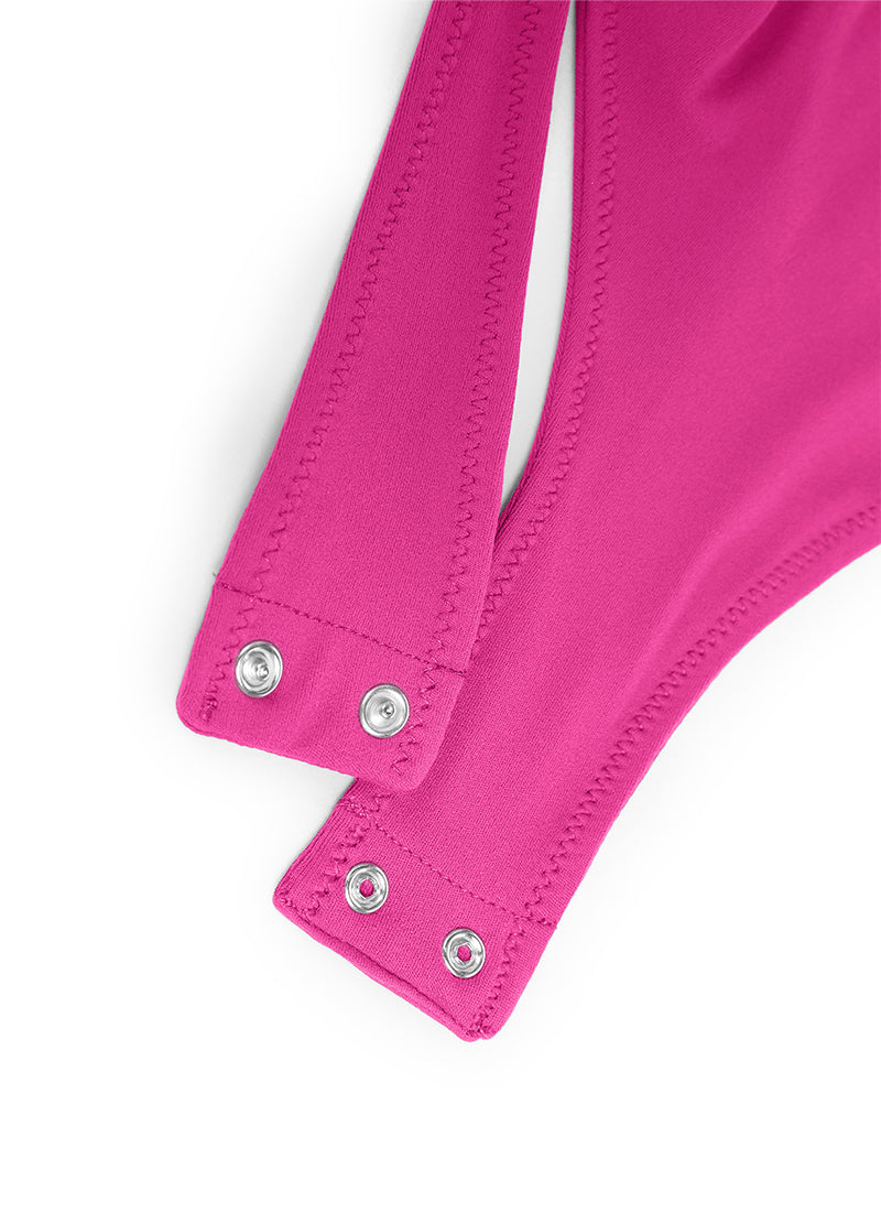 CRZ YOGA Mujeres Body de Yoga de Cuello Alto Púrpura Hibisco