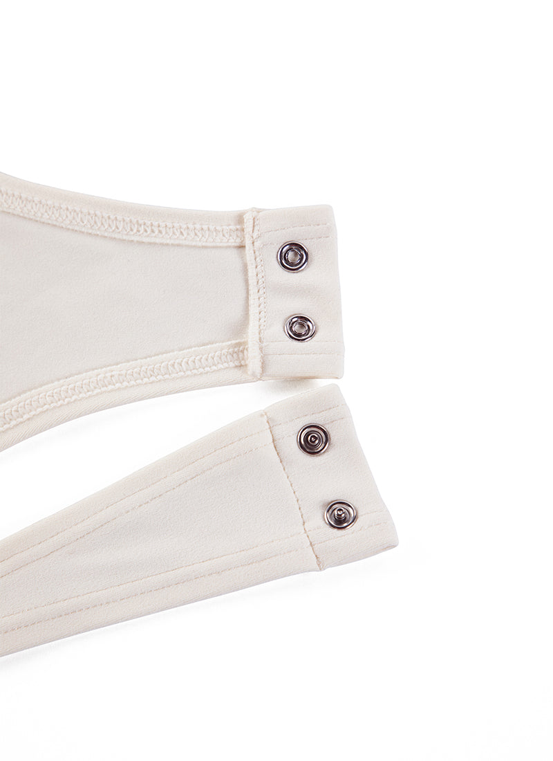 CRZ YOGA Mujeres Bodysuit Yoga Ajustado Manga Corta Cuello Redondeado Albaricoque blanco
