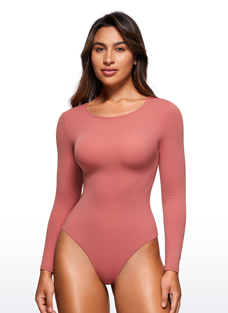 CRZ YOGA Mujeres Bodysuit Yoga Ajustado Manga Larga Cuello Redondo Gavanza