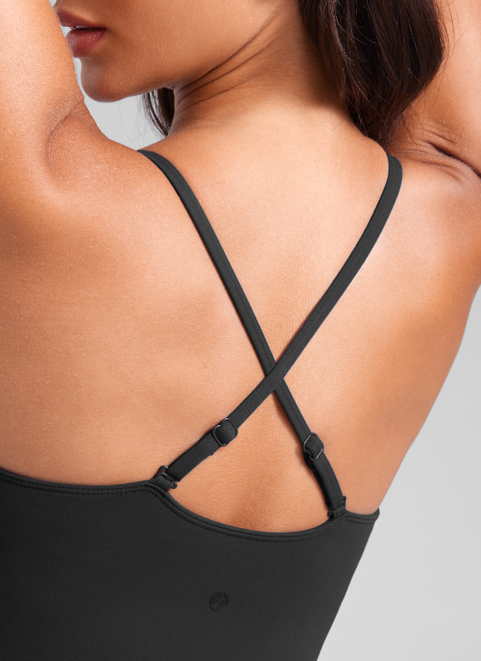 CRZ YOGA Butterluxe Vestidos Deportivos Casual de Tirantes Espaguetis Negro