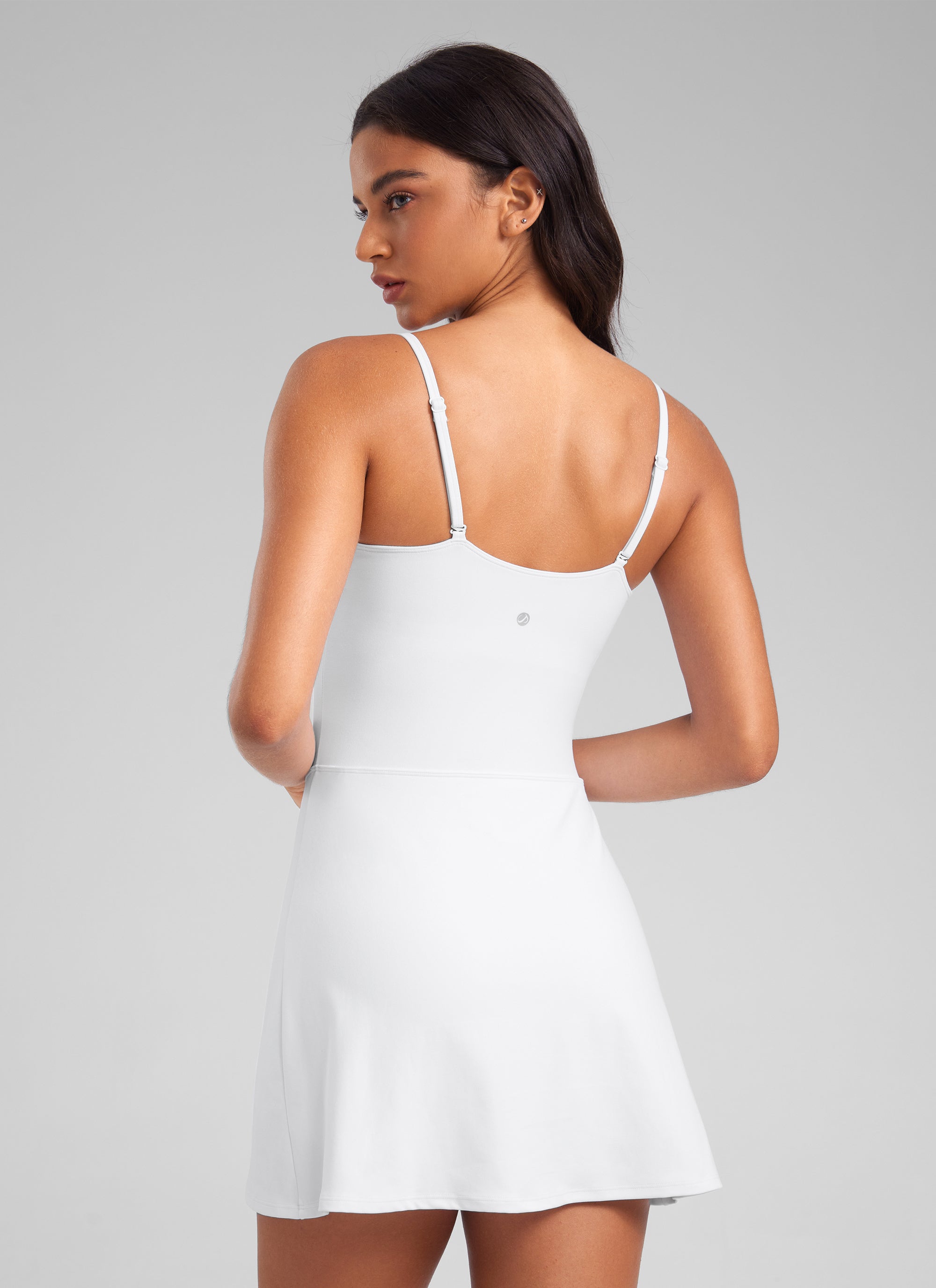 CRZ YOGA Butterluxe Vestidos Deportivos Casual de Tirantes Espaguetis blanco